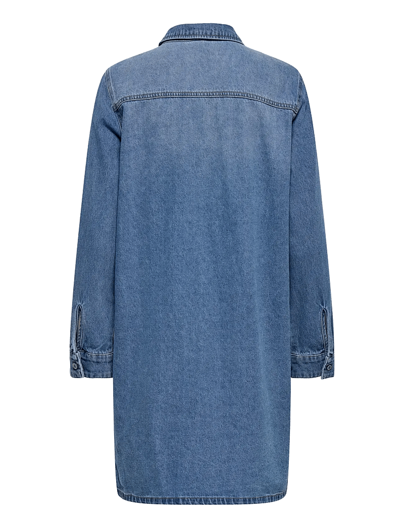 ONLY - ONLLISA L/S DNM DRESS GUA - skjortklänningar - medium blue denim - 1