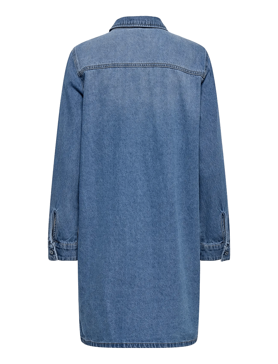 ONLY - ONLLISA L/S DNM DRESS GUA - robes chemises - medium blue denim - 2