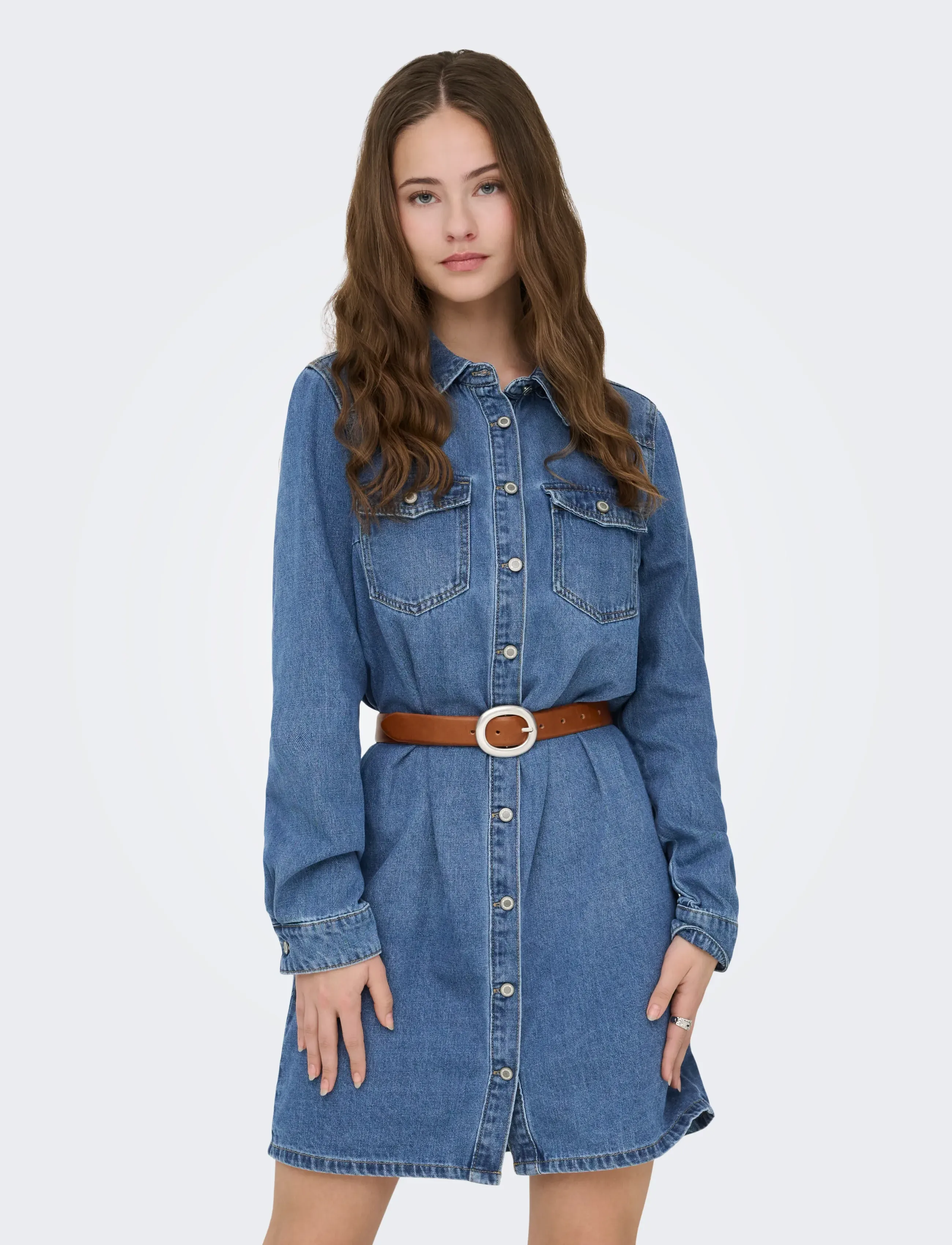 ONLY Onllisa L/S Dnm Dress Gua, XS, Blue, Kjoler > Kort Kjole, Dame