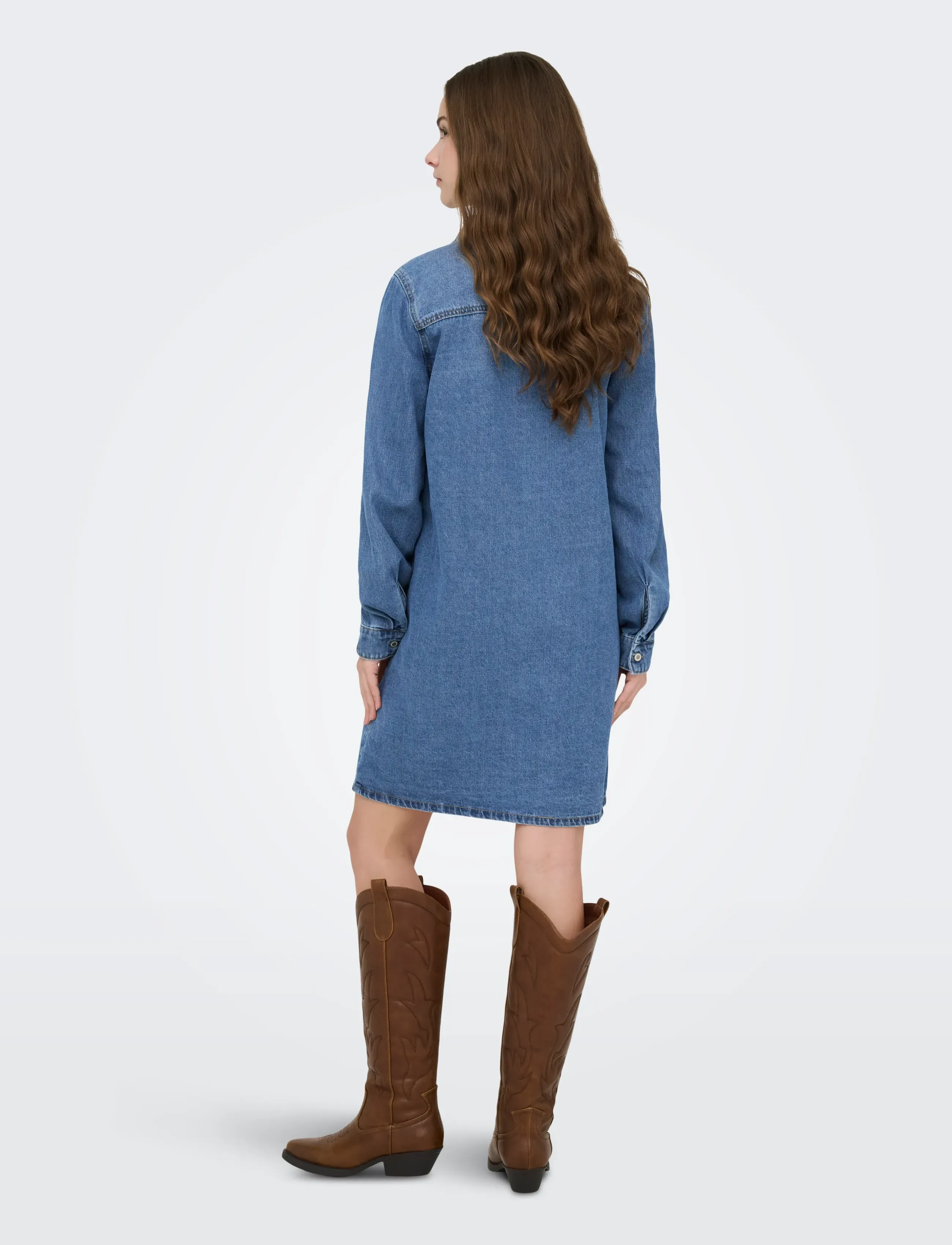 ONLY - ONLLISA L/S DNM DRESS GUA - kreklkleitas - medium blue denim - 3