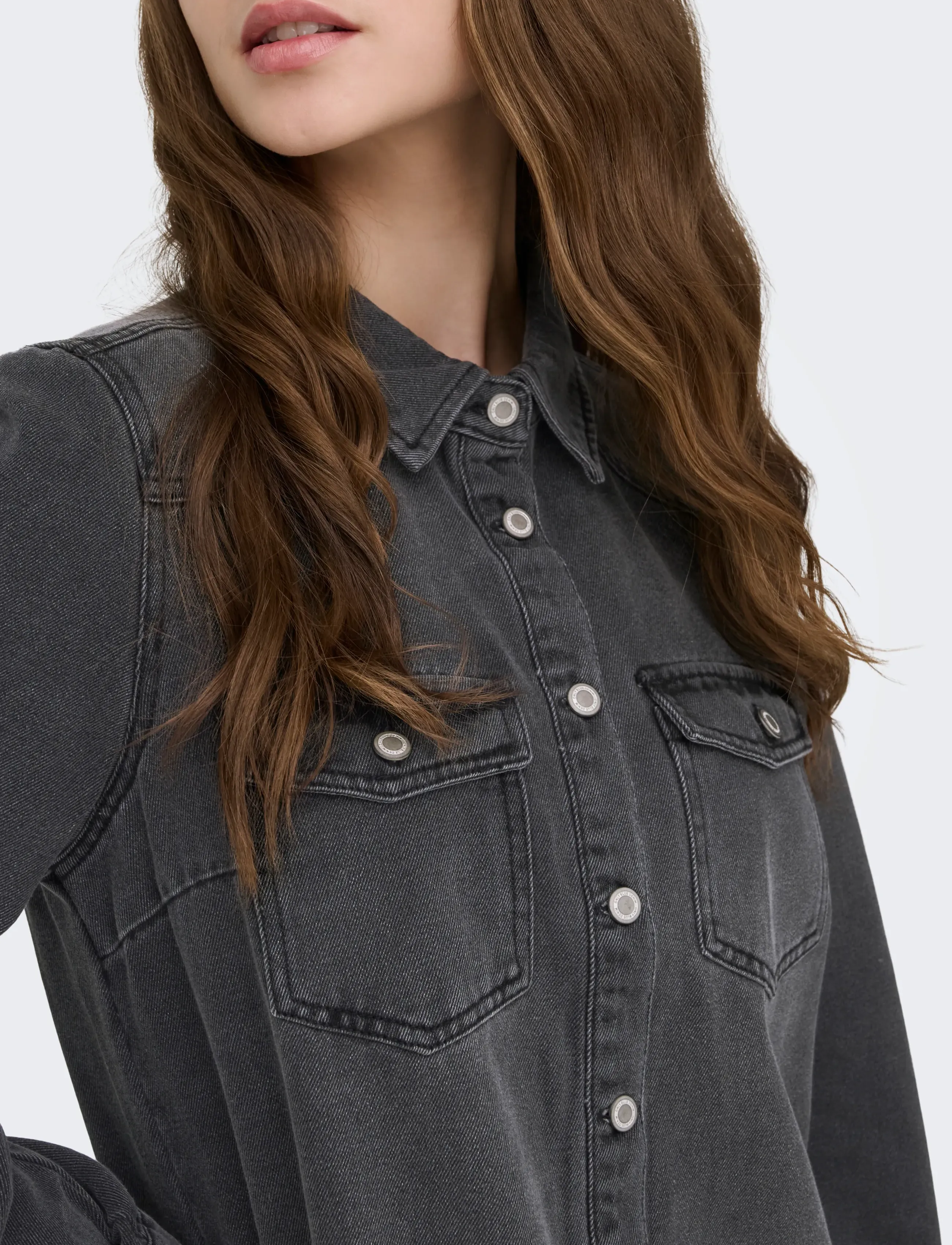 ONLY - ONLLISA L/S DNM DRESS GUA - skjortekjoler - washed black - 5
