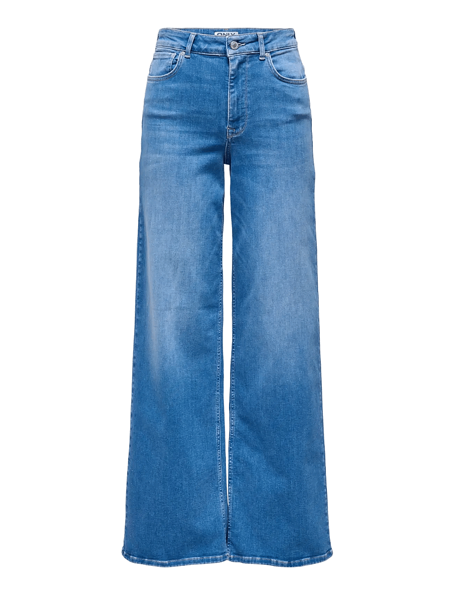 ONLY - ONLMADISON BLUSH HW WIDE DNM REA262 NOOS - hosen mit weitem bein - special bright blue denim - 1