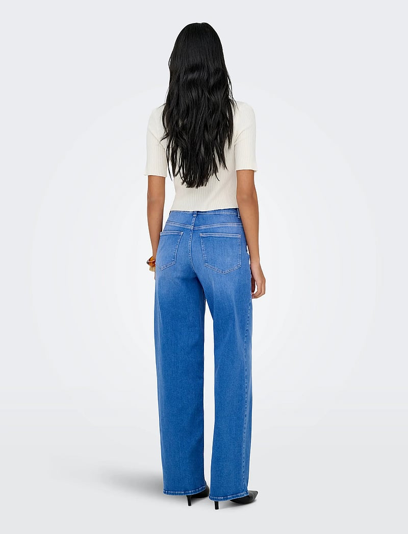 ONLY - ONLMADISON BLUSH HW WIDE DNM REA262 NOOS - leveälahkeiset farkut - special bright blue denim - 3