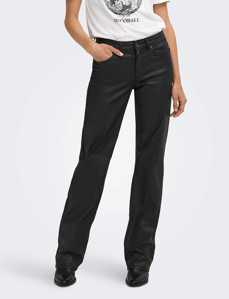 ONLY - ONLBLUSH MD COAT STRAIGHT DNM GUA576 - gerade jeans - black denim - 0