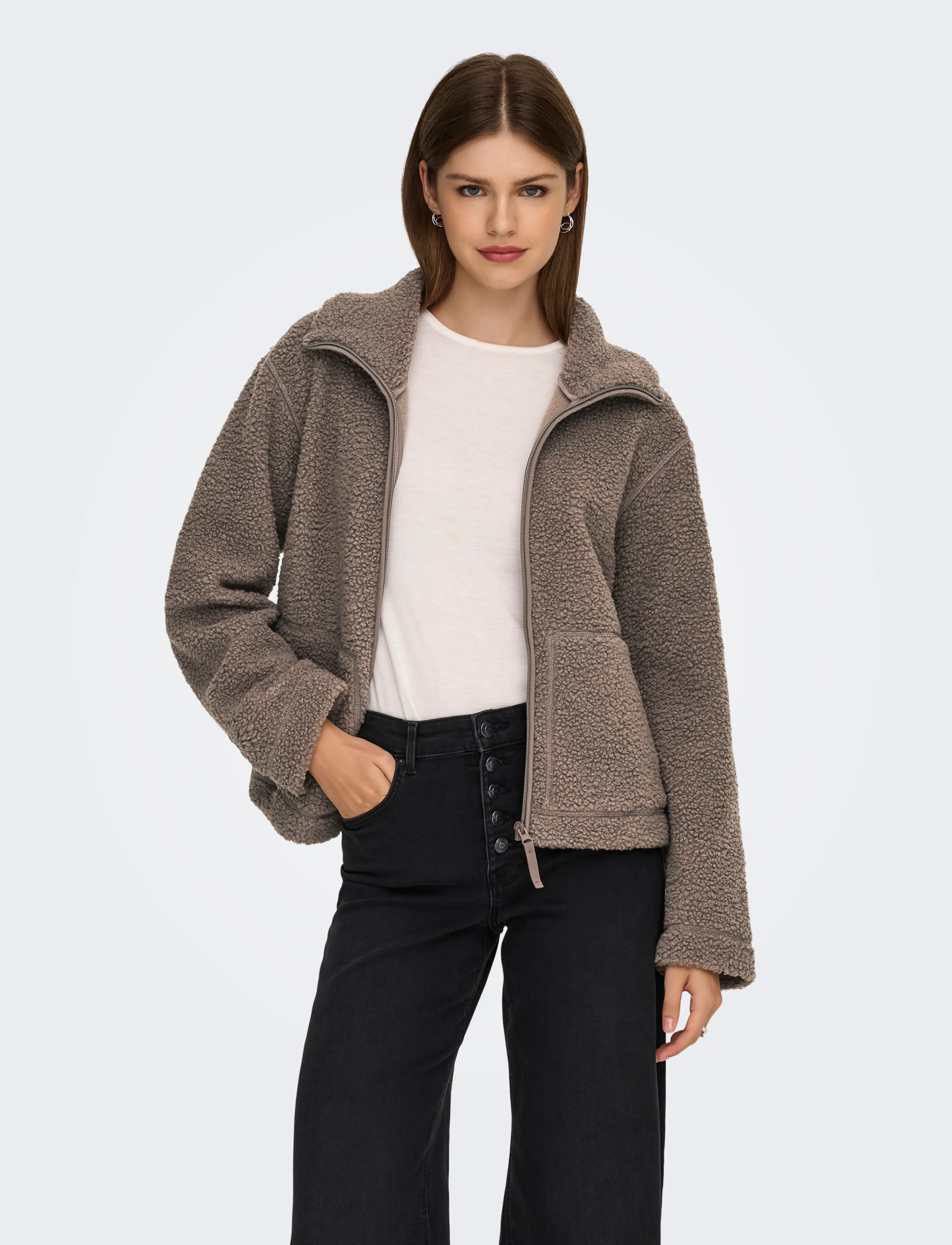 ONLY ONLMEGAN TEDDY JACKET OTW NOOS - Tøj - WALNUT / brown