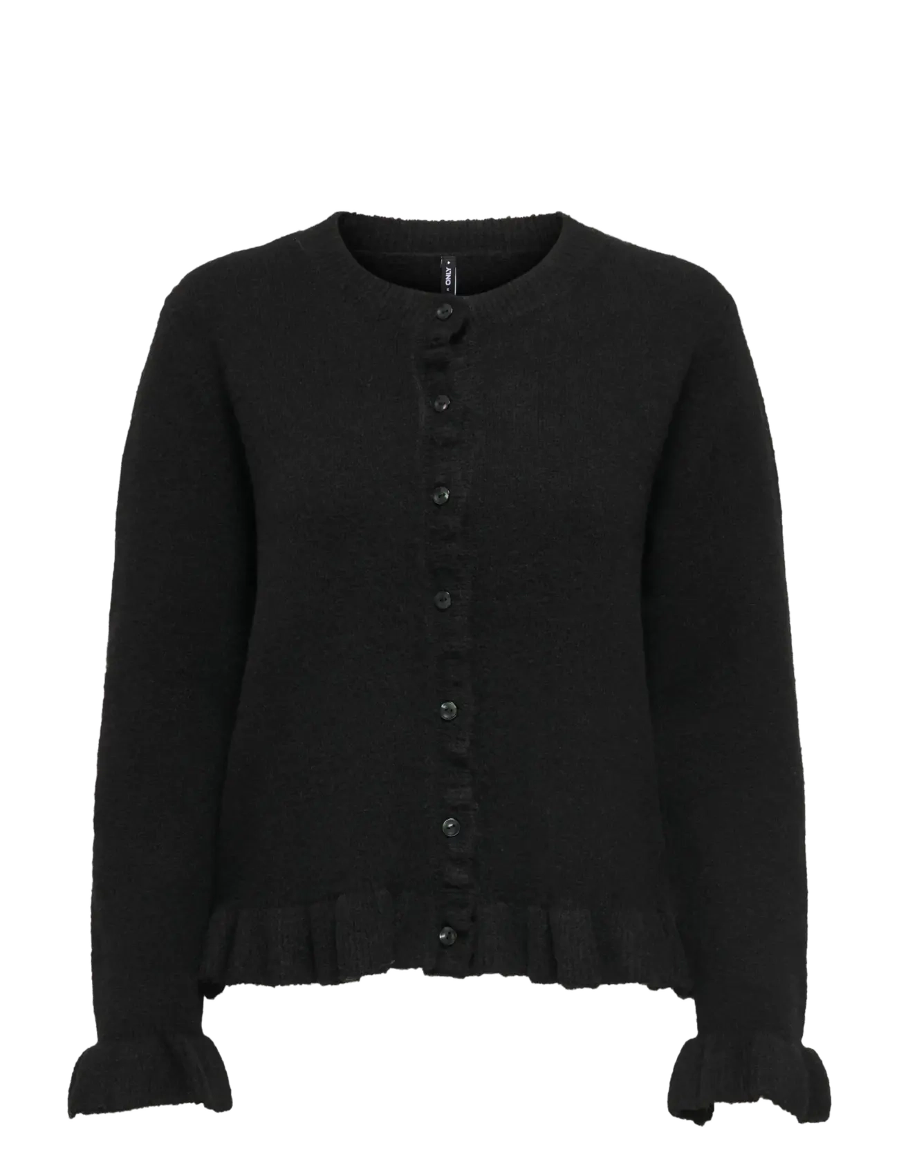 ONLY - ONLRIMA LIFE LS FRIL BUTTO CARDI CS KNT - cardigans - black - 1