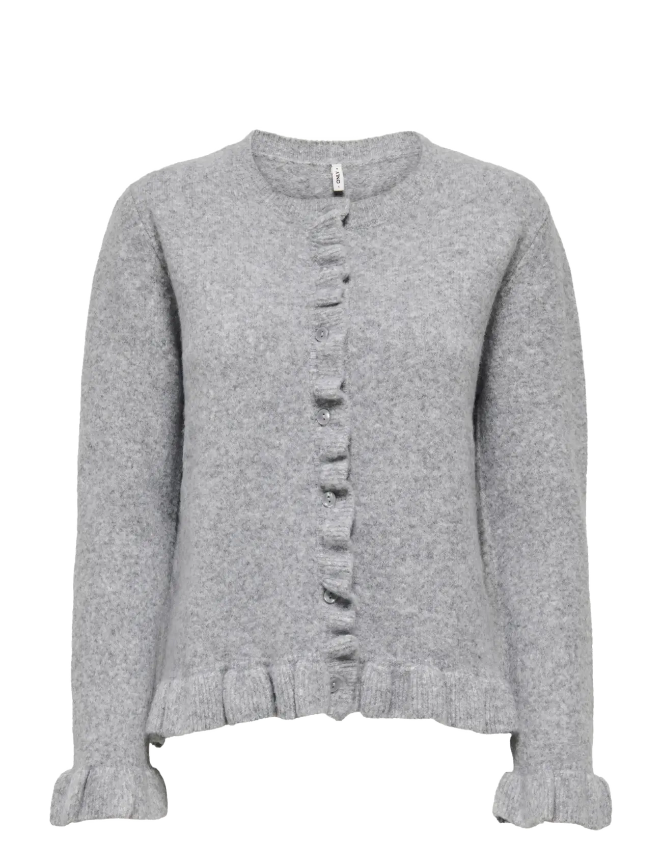 ONLY ONLRIMA LIFE LS FRIL BUTTO CARDI CS KNT - Strickmode - LIGHT GREY MELANGE / grey