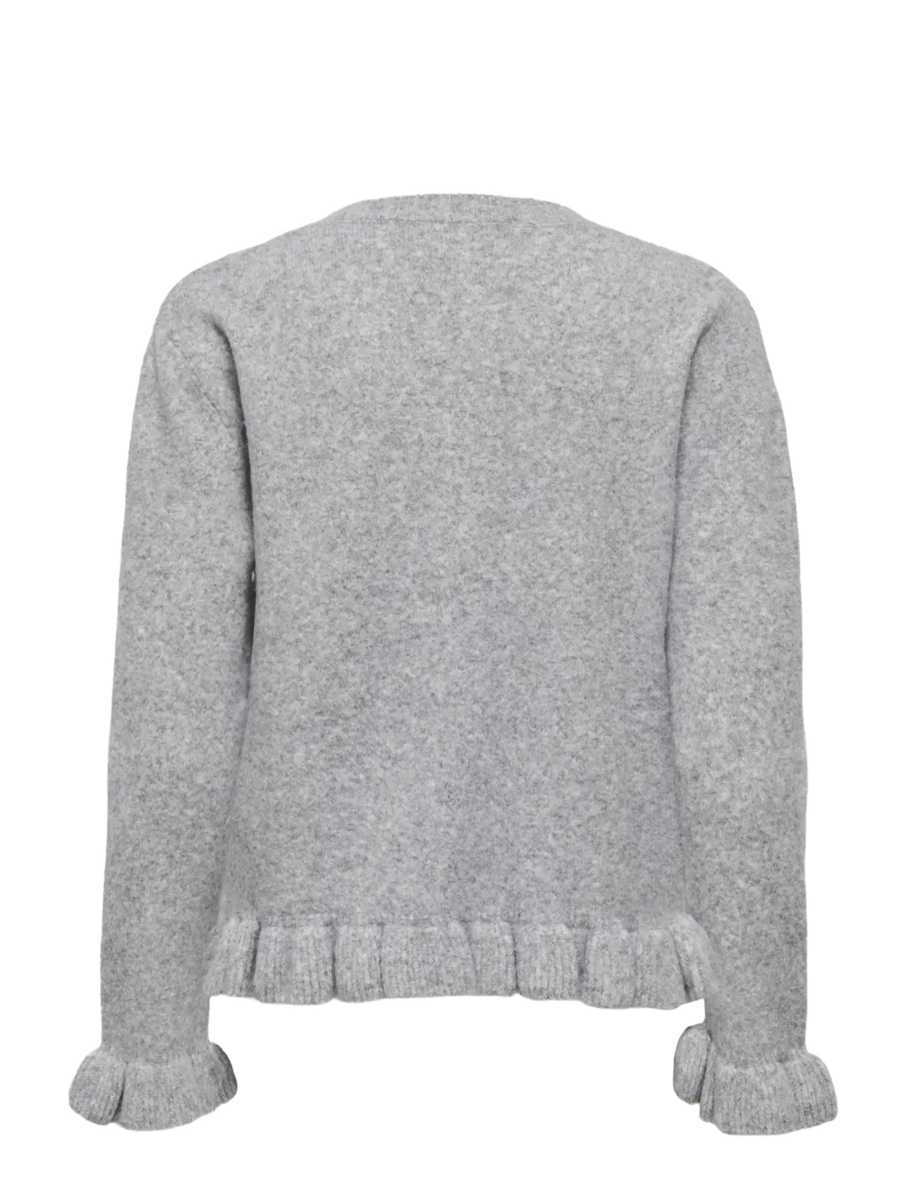 ONLY - ONLRIMA LIFE LS FRIL BUTTO CARDI CS KNT - gilets - light grey melange - 2