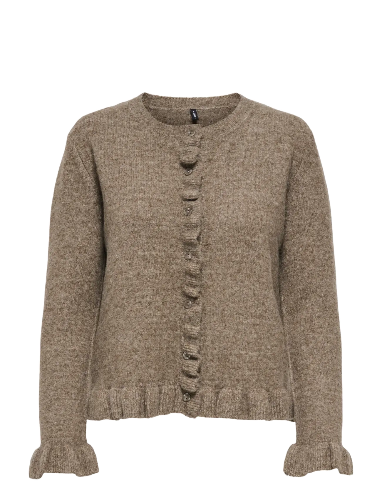 ONLY Onlrima Life Ls Fril Butto Cardi Cs Knt Braun - XS - Damen