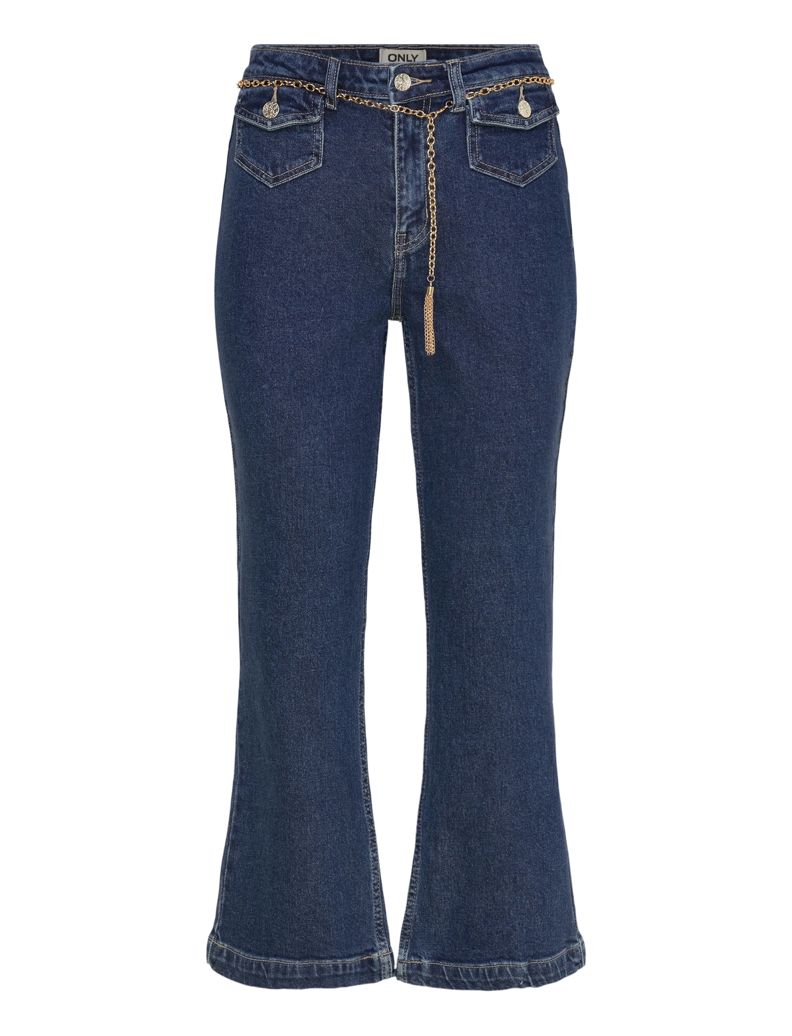 ONLY ONLEMILY HW CROP FLARE BELT DNM MAE - Jeans - MEDIUM BLUE DENIM / blue