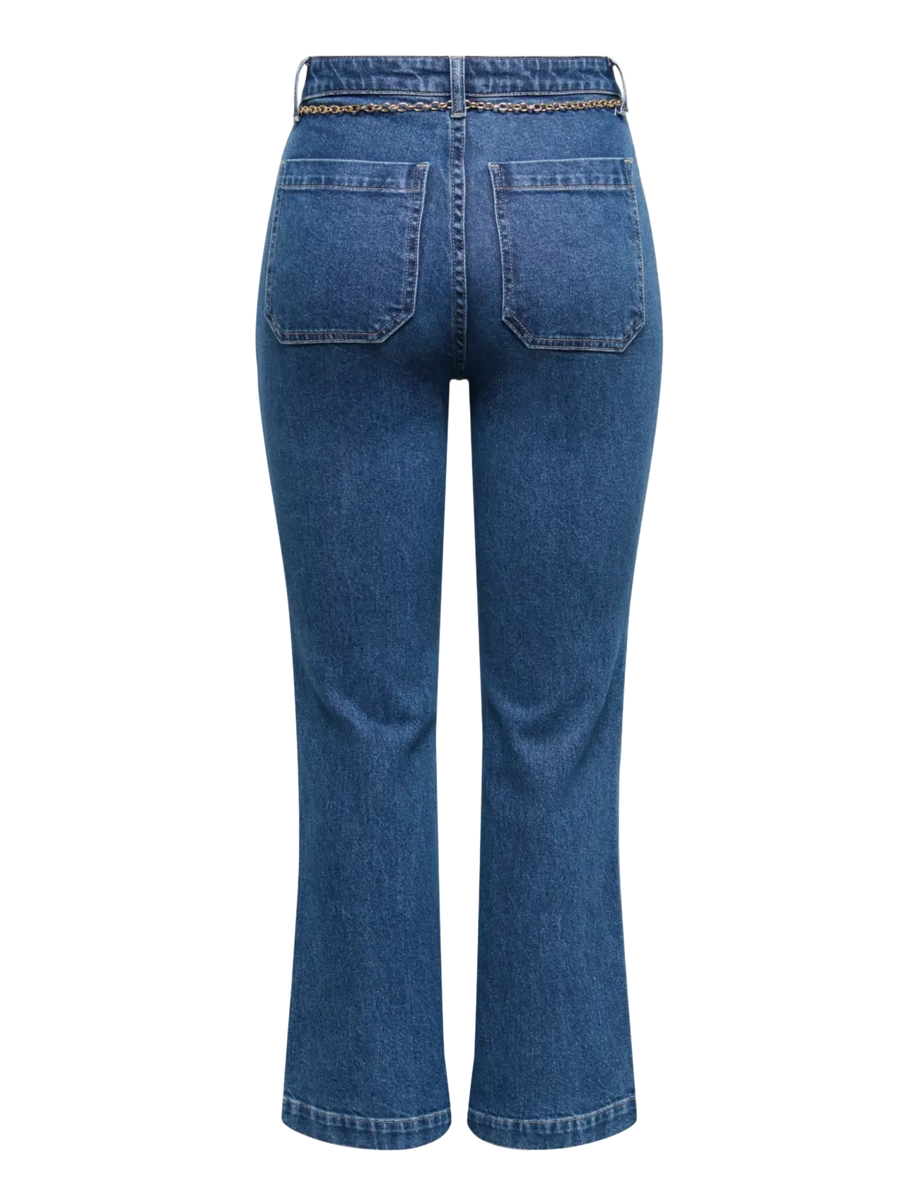 ONLY - ONLEMILY HW CROP FLARE BELT DNM MAE - flared jeans - medium blue denim - 2