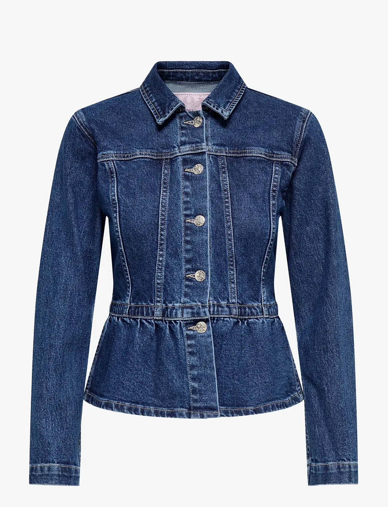 ONLY - ONLREMI L/S PEPLUM JACKET DNM MAE - forårsjakker - medium blue denim - 0