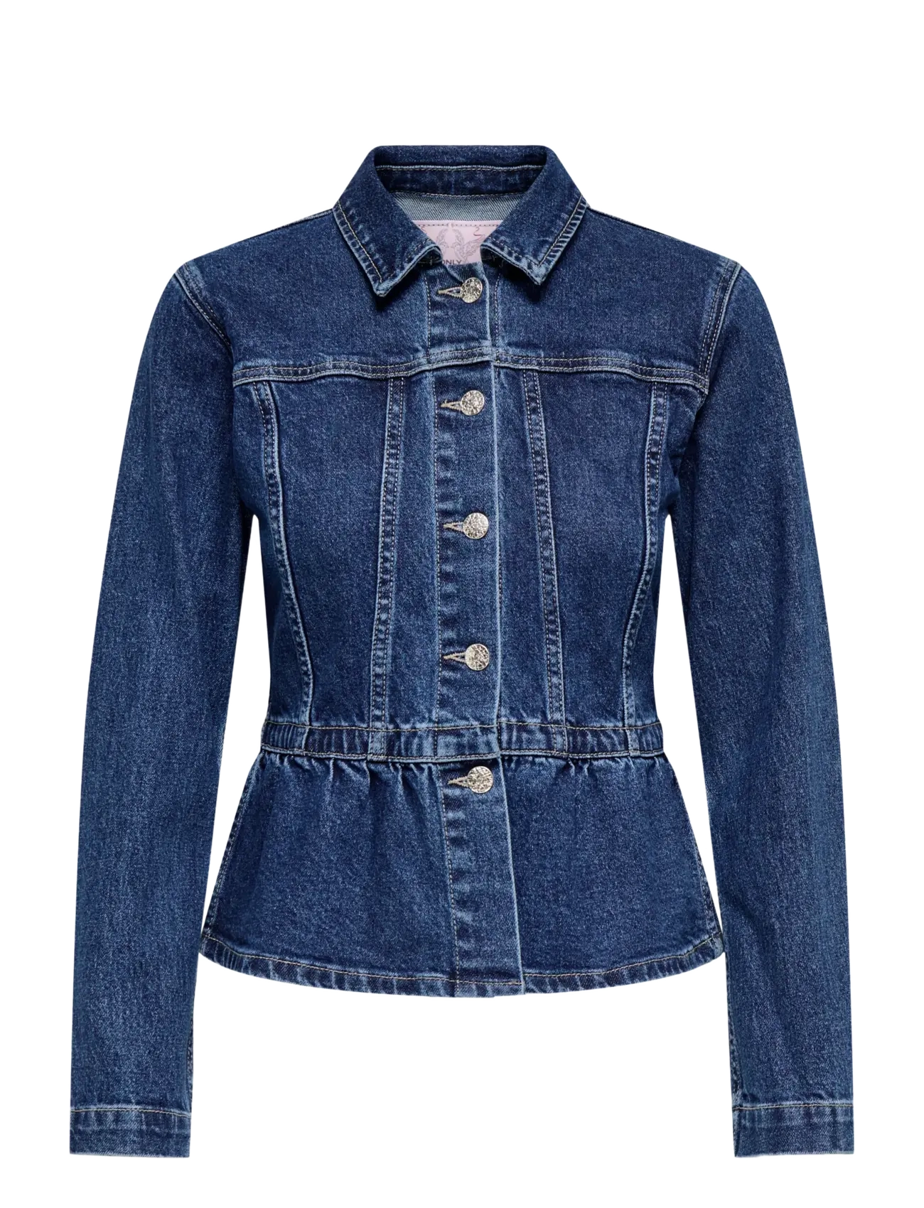 ONLY ONLREMI L/S PEPLUM JACKET DNM MAE - Tøj - MEDIUM BLUE DENIM / blue