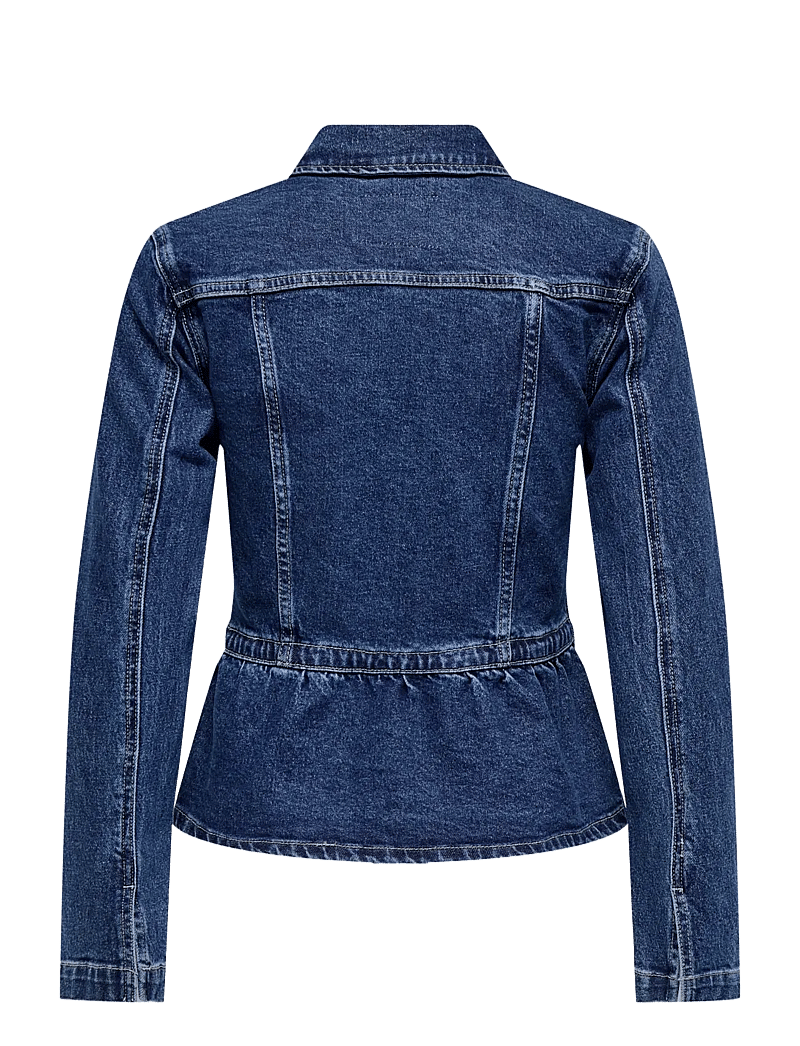 ONLY - ONLREMI L/S PEPLUM JACKET DNM MAE - forårsjakker - medium blue denim - 1