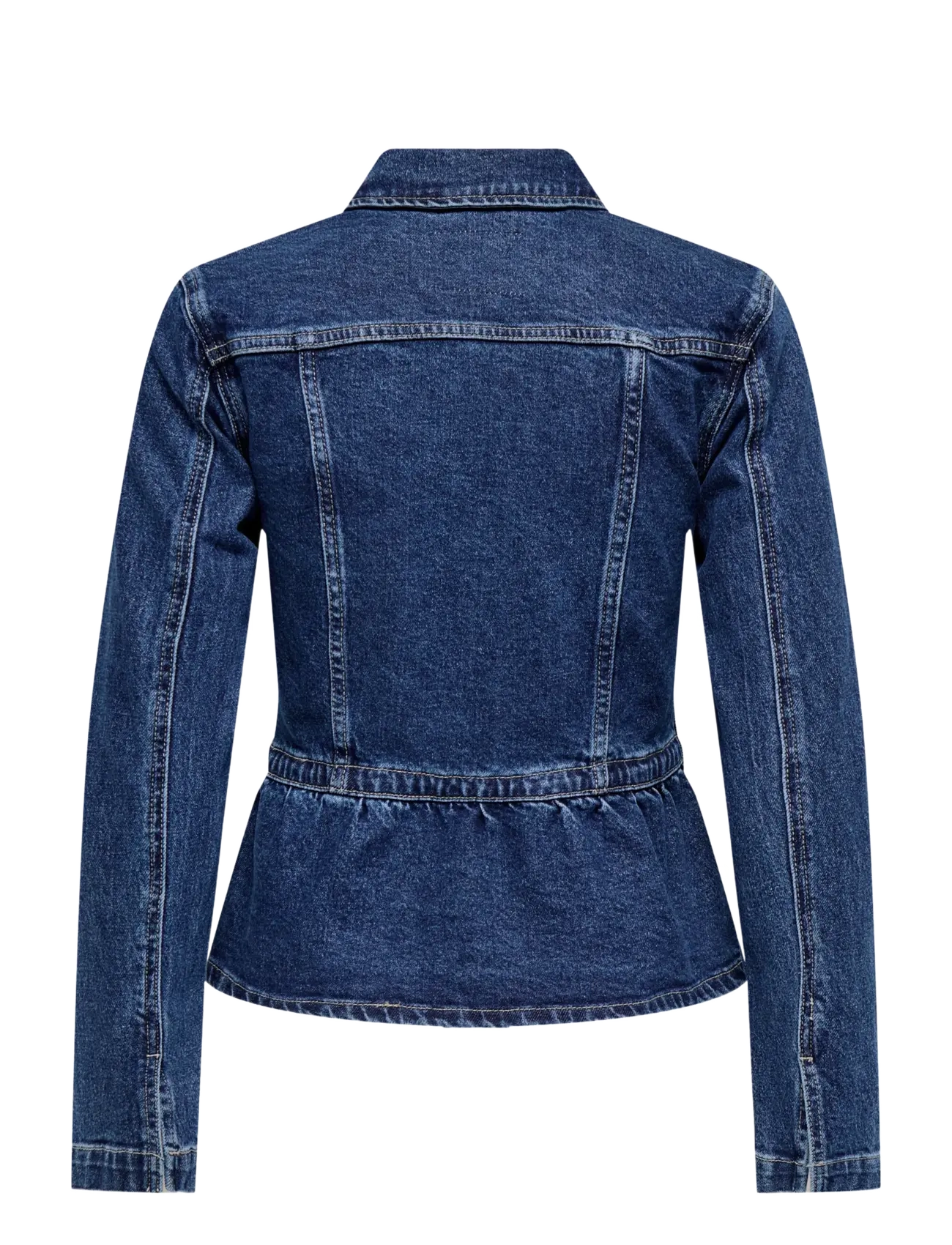 ONLY - ONLREMI L/S PEPLUM JACKET DNM MAE - frühlingsjacken - medium blue denim - 1