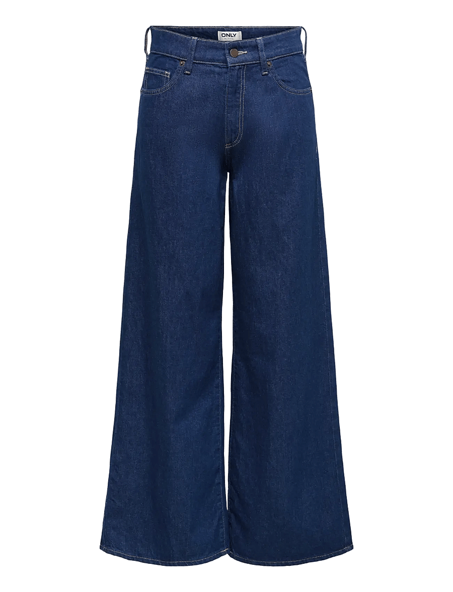 ONLY - ONLSADIE REG WIDE DNM GEN - hosen mit weitem bein - medium blue denim - 1