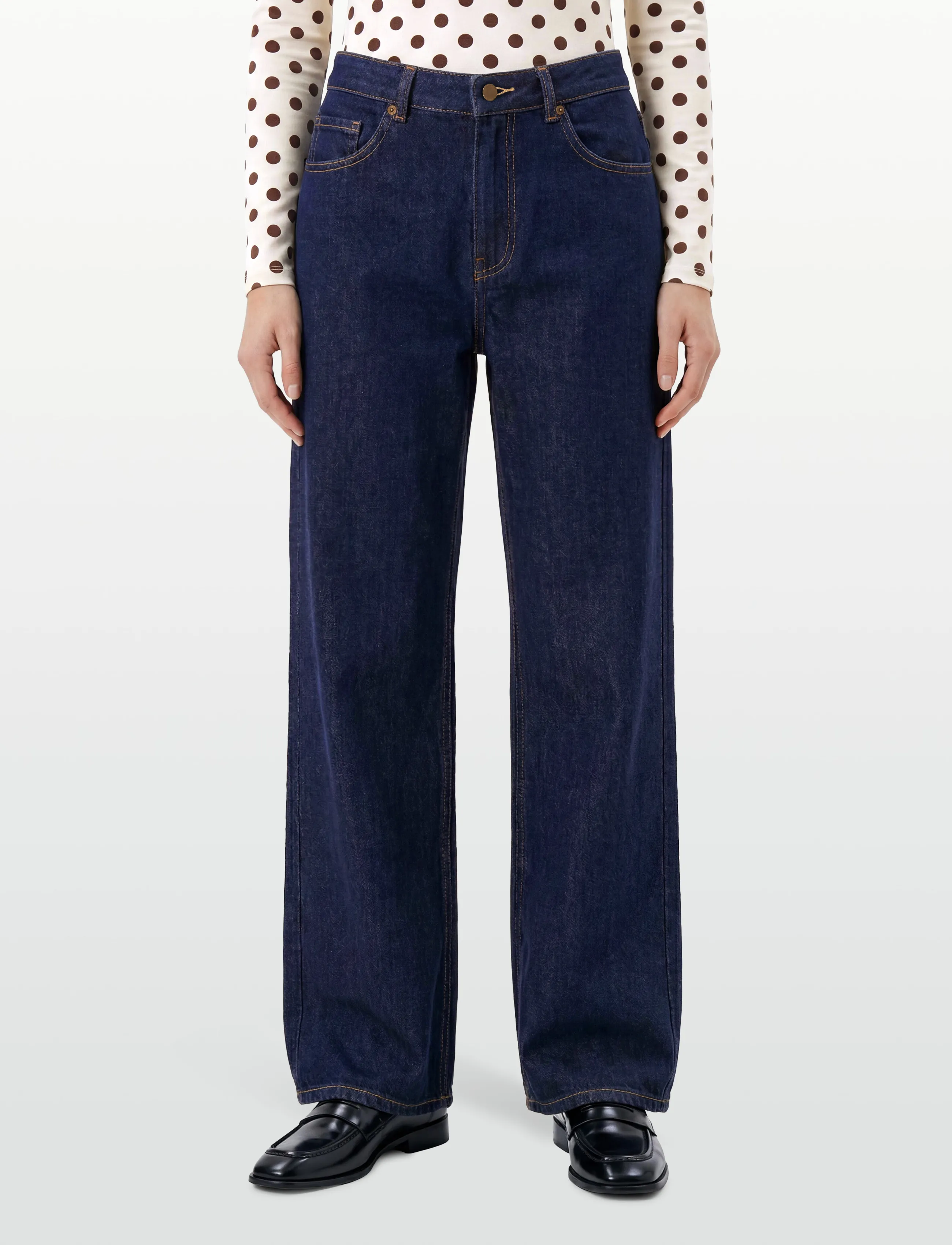 ONLY - ONLSADIE REG WIDE DNM GEN - hosen mit weitem bein - medium blue denim - 3