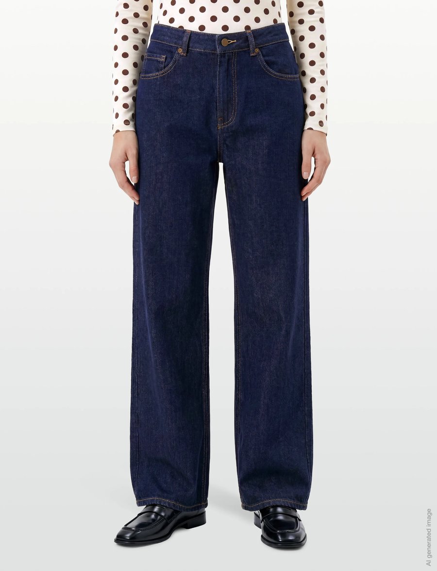 ONLY - ONLSADIE REG WIDE DNM GEN - hosen mit weitem bein - medium blue denim - 3