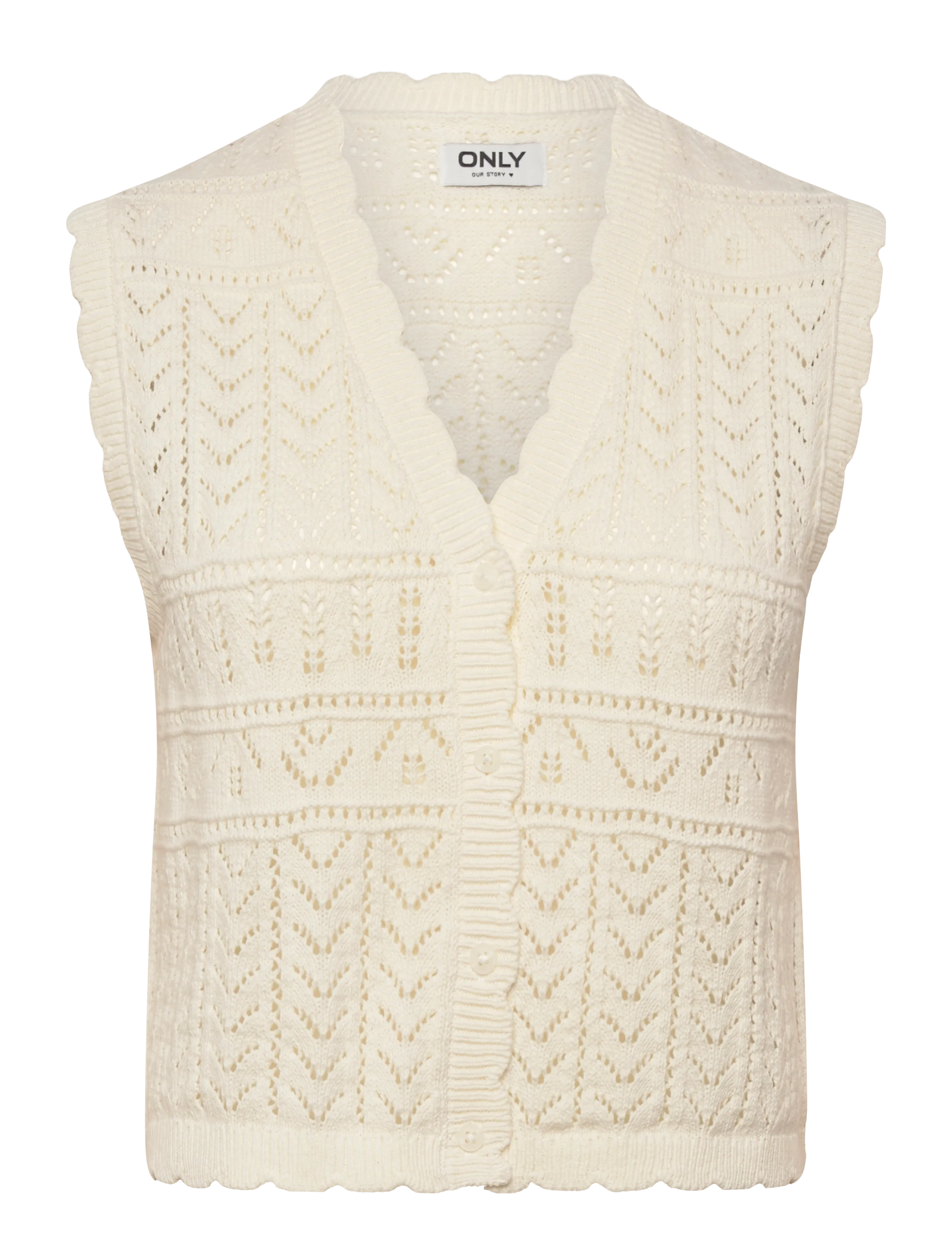 ONLY Onlirina V-Ausschnitt Button Vest Knt Noos Cream - M - Damen