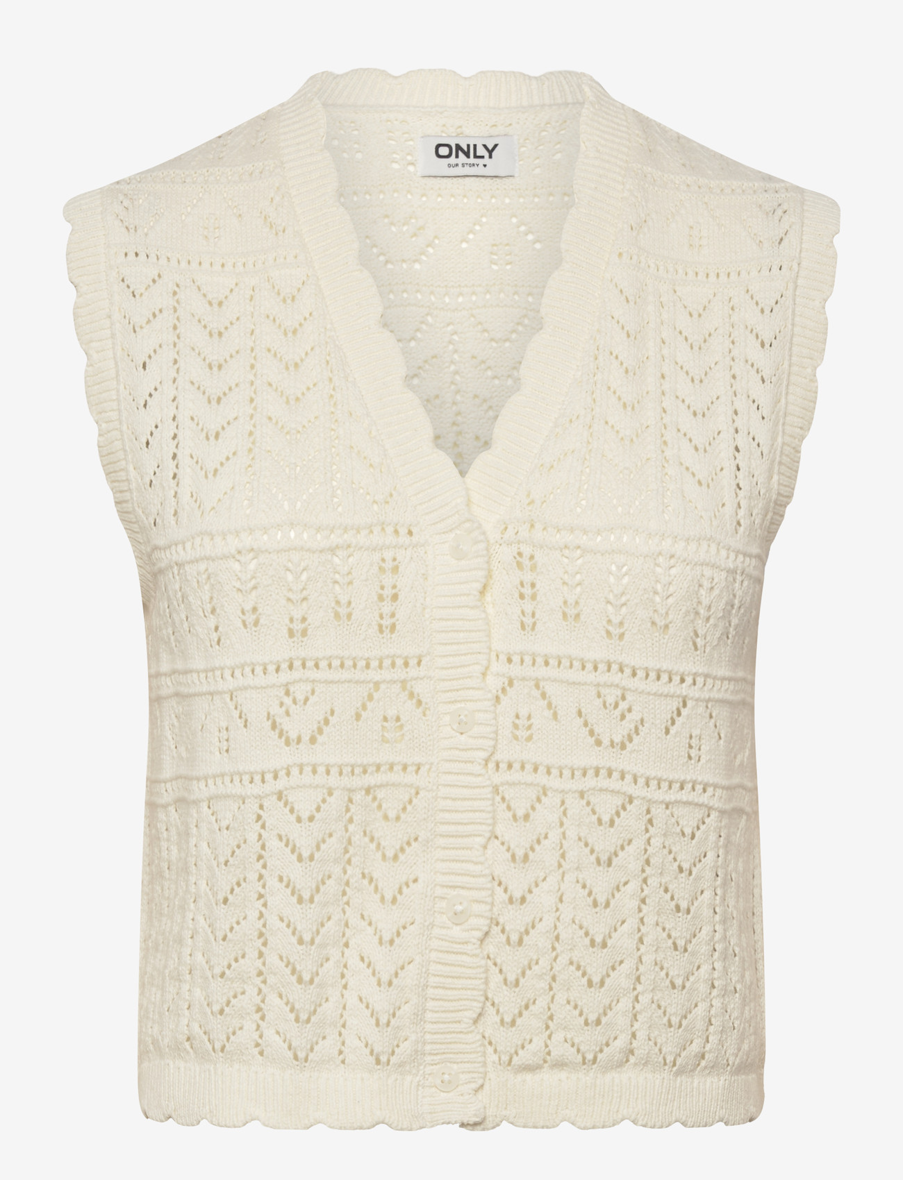 ONLY - ONLIRINA V-NECK BUTTON VEST KNT NOOS - strikveste - cloud dancer - 1