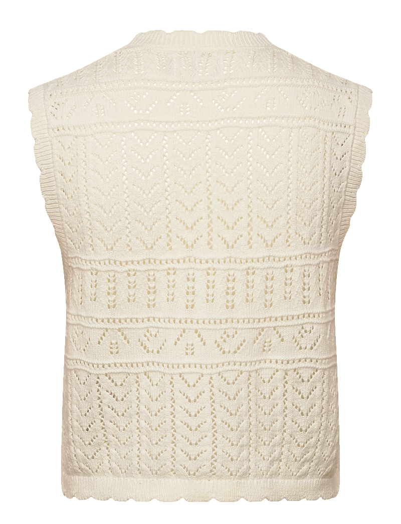 ONLY - ONLIRINA V-NECK BUTTON VEST KNT NOOS - kootud vestid - cloud dancer - 2
