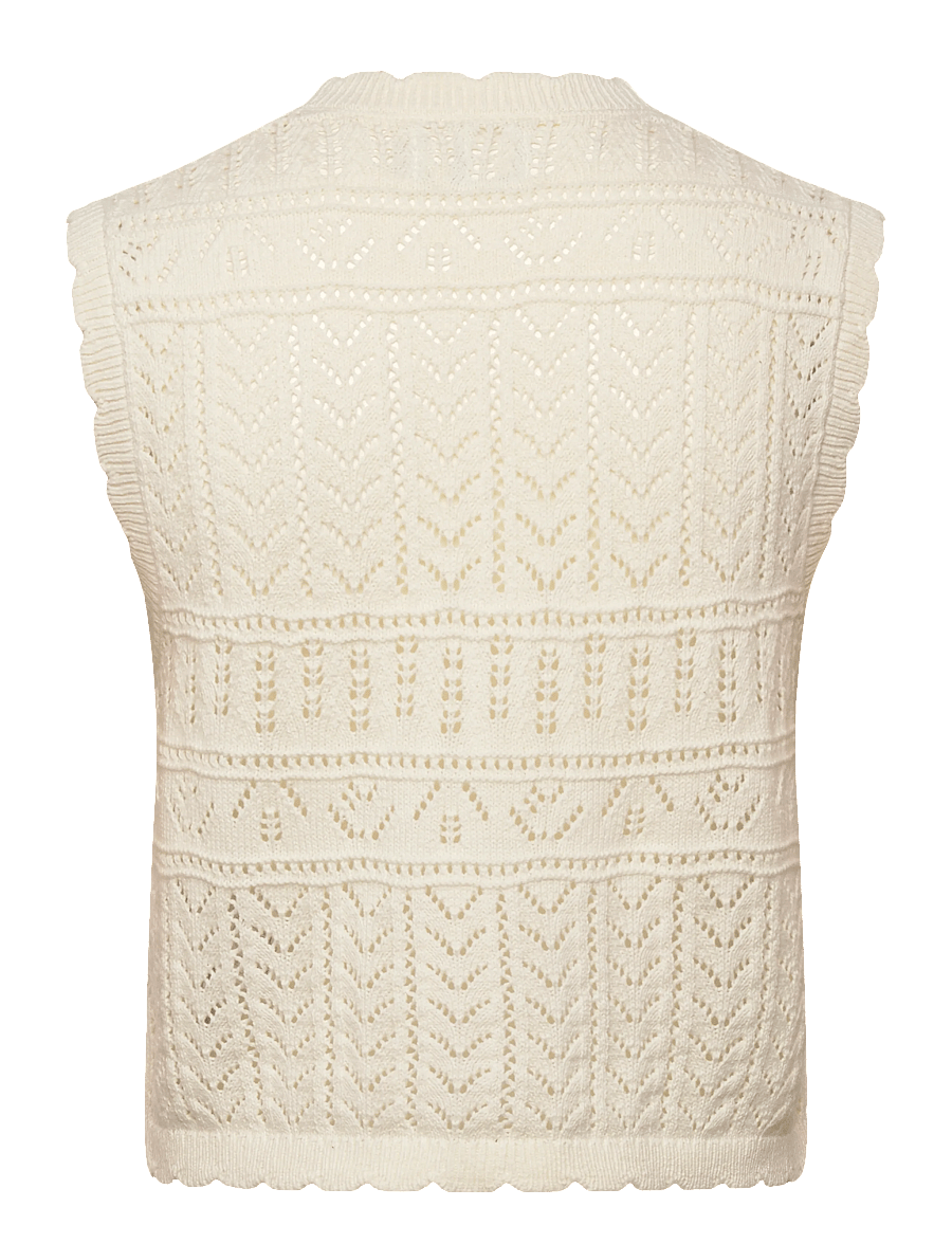 ONLY - ONLIRINA V-NECK BUTTON VEST KNT NOOS - strickwesten - cloud dancer - 2
