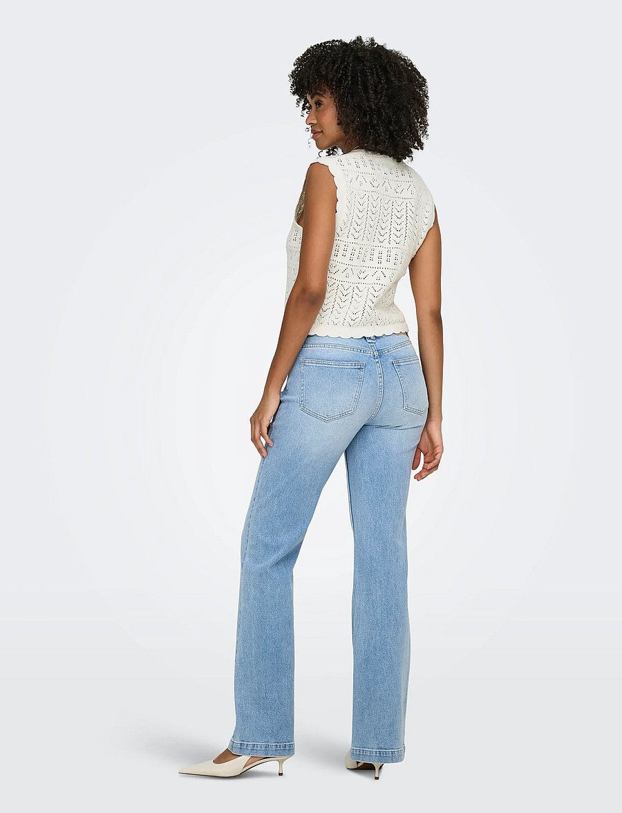 ONLY - ONLIRINA V-NECK BUTTON VEST KNT NOOS - strickwesten - cloud dancer - 3