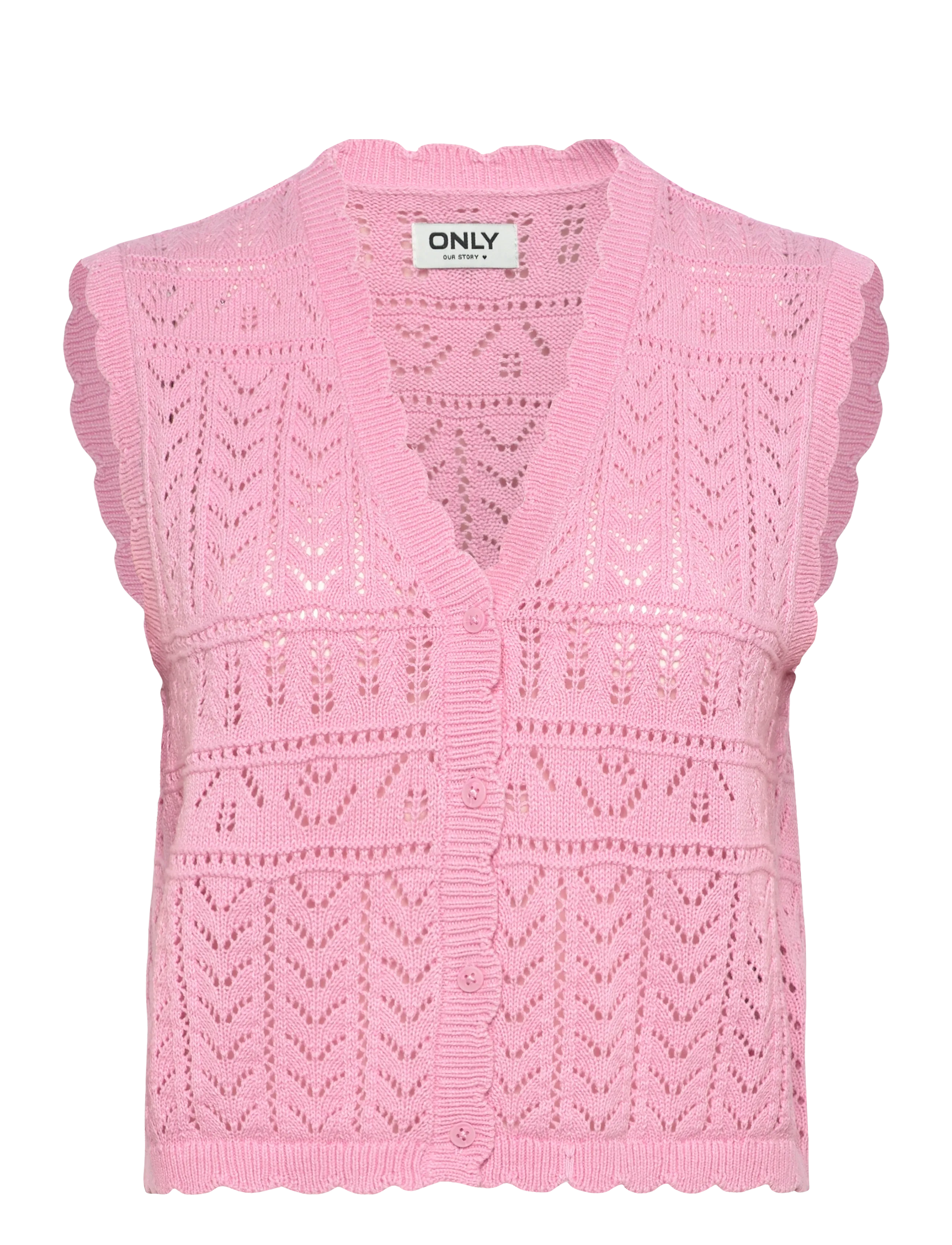 ONLY Onlirina V-Ausschnitt Button Vest Knt Noos Pink - L - Damen