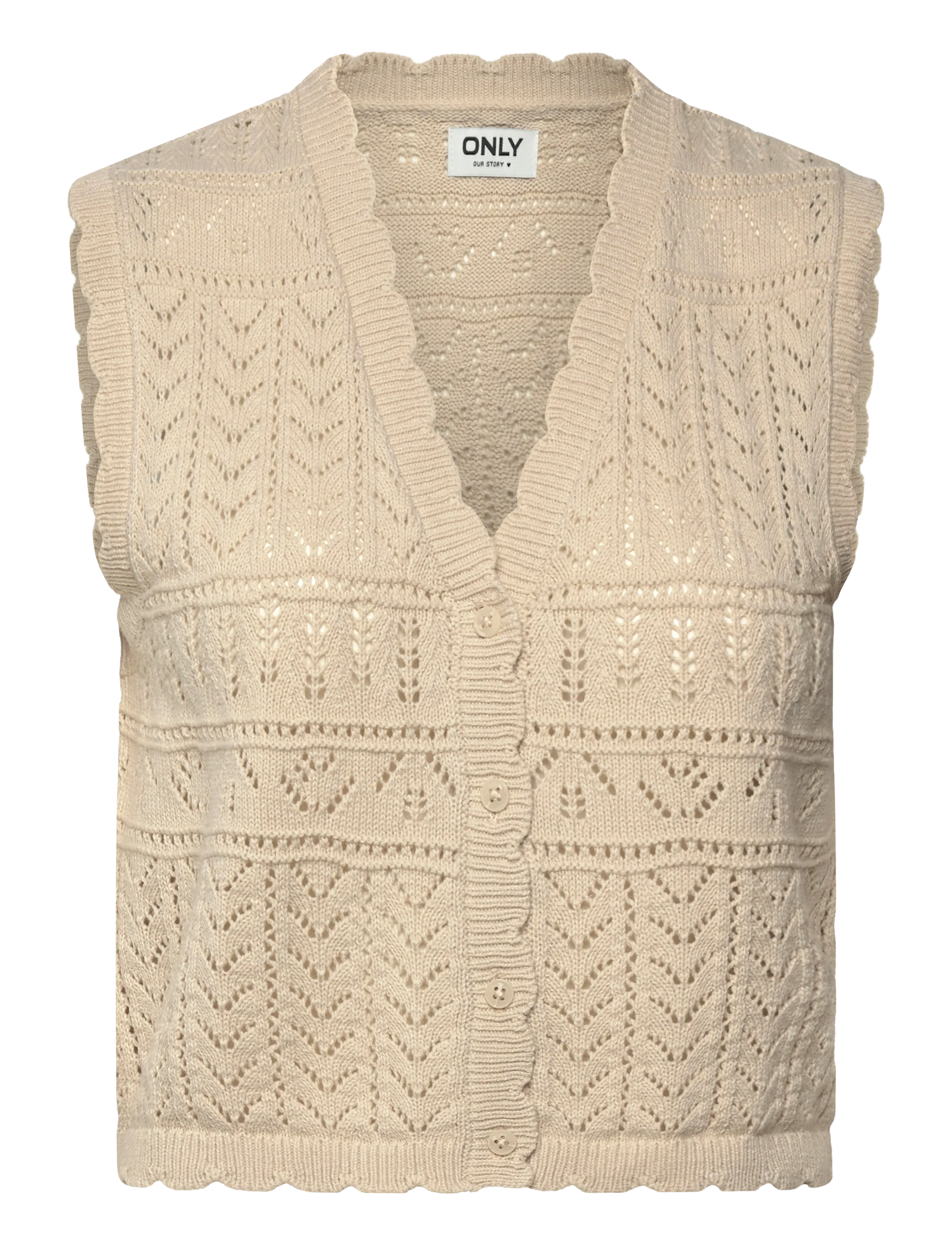 ONLY Onlirina V-Ausschnitt Button Vest Knt Noos Cream - XL - Damen