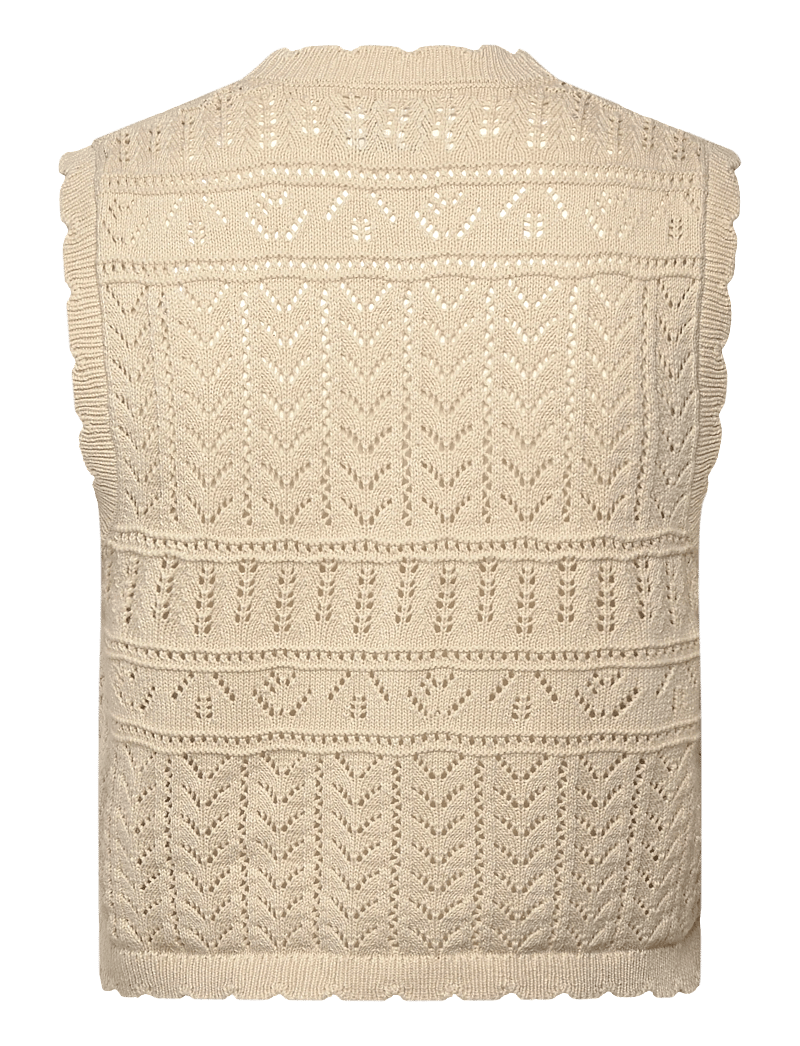 ONLY - ONLIRINA V-NECK BUTTON VEST KNT NOOS - kootud vestid - pumice stone - 2
