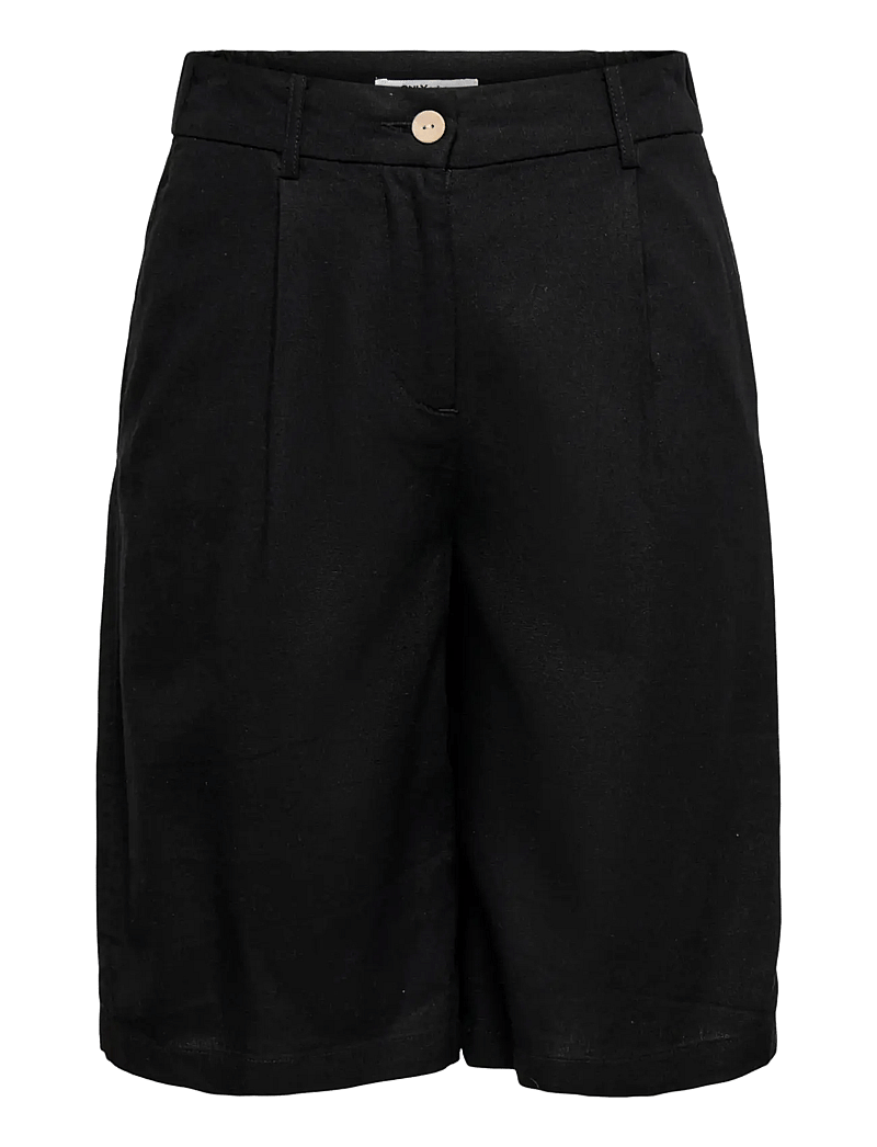 ONLY - ONLGOA HW LINEN BL LONG SHORTS CC TLR - linen shorts - black - 1