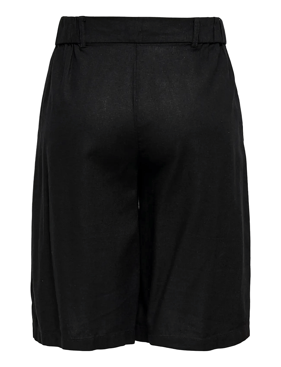ONLY - ONLGOA HW LINEN BL LONG SHORTS CC TLR - leinen-shorts - black - 2