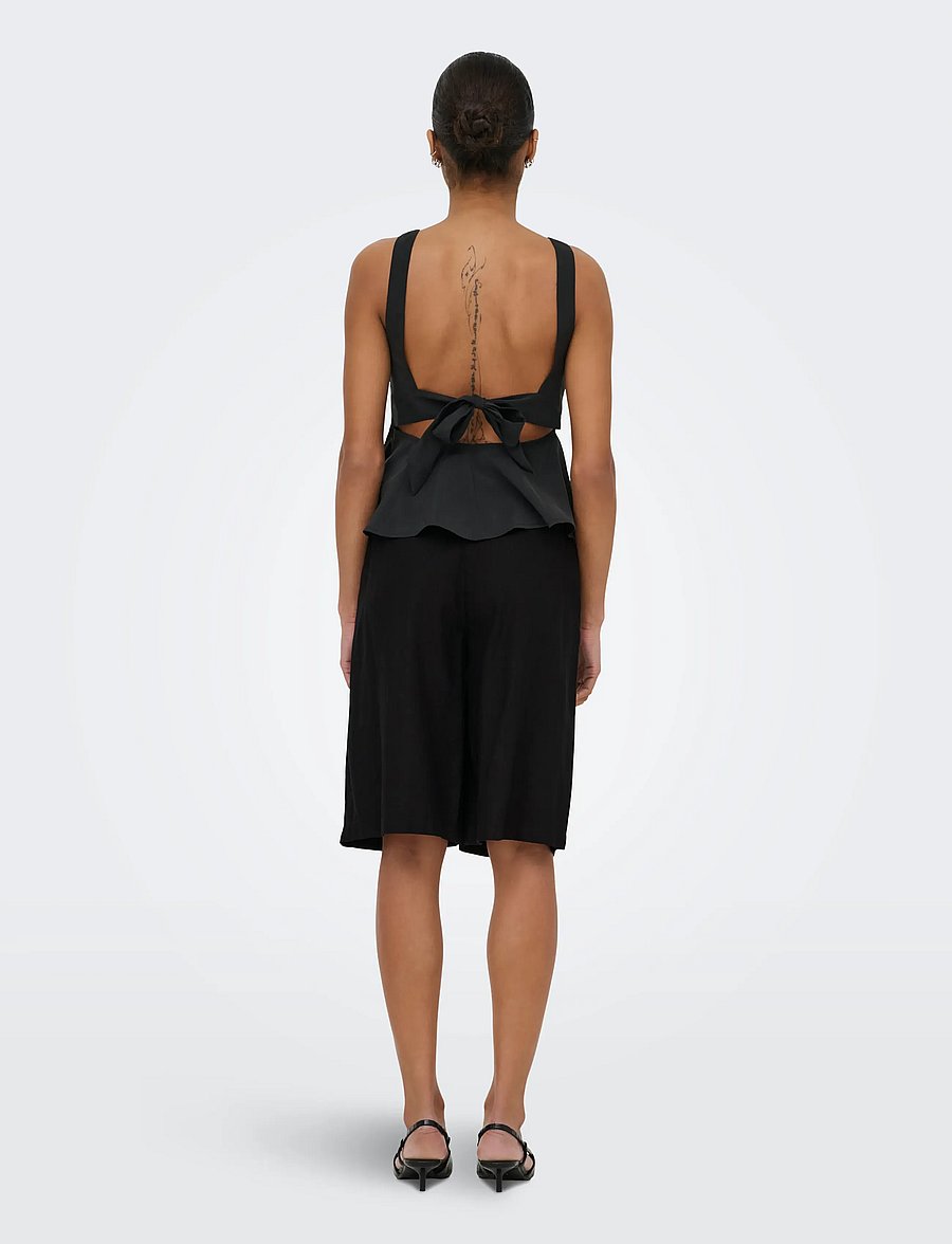 ONLY - ONLGOA HW LINEN BL LONG SHORTS CC TLR - leinen-shorts - black - 3