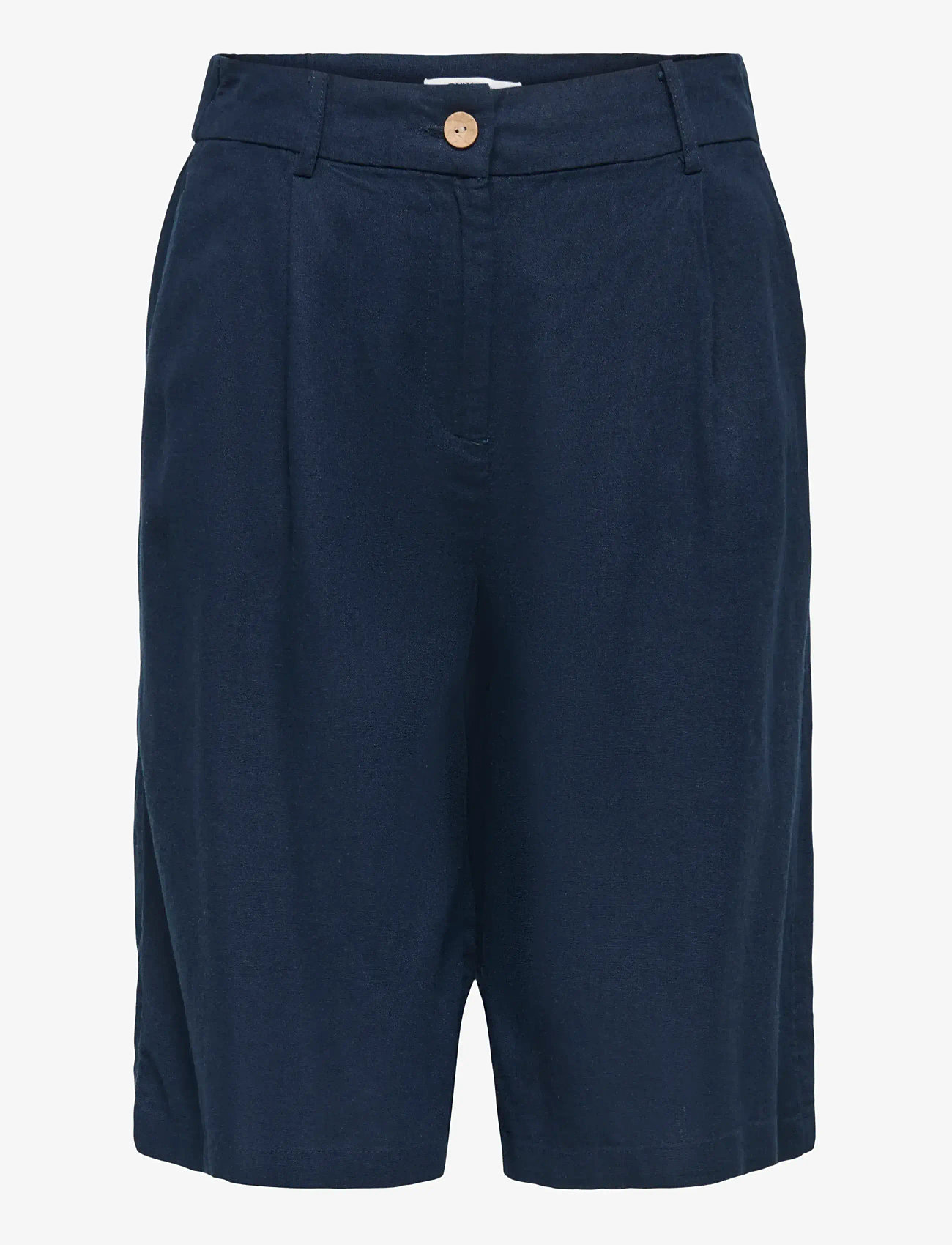 ONLY - ONLGOA HW LINEN BL LONG SHORTS CC TLR - linen shorts - navy blazer - 1