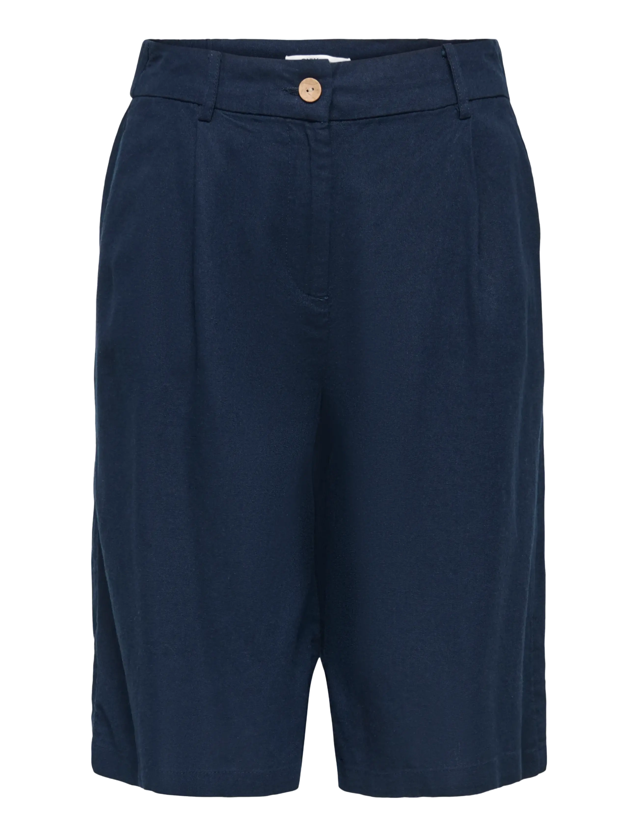 ONLY ONLGOA HW LINEN BL LONG SHORTS CC TLR - Linen shorts - NAVY BLAZER / navy