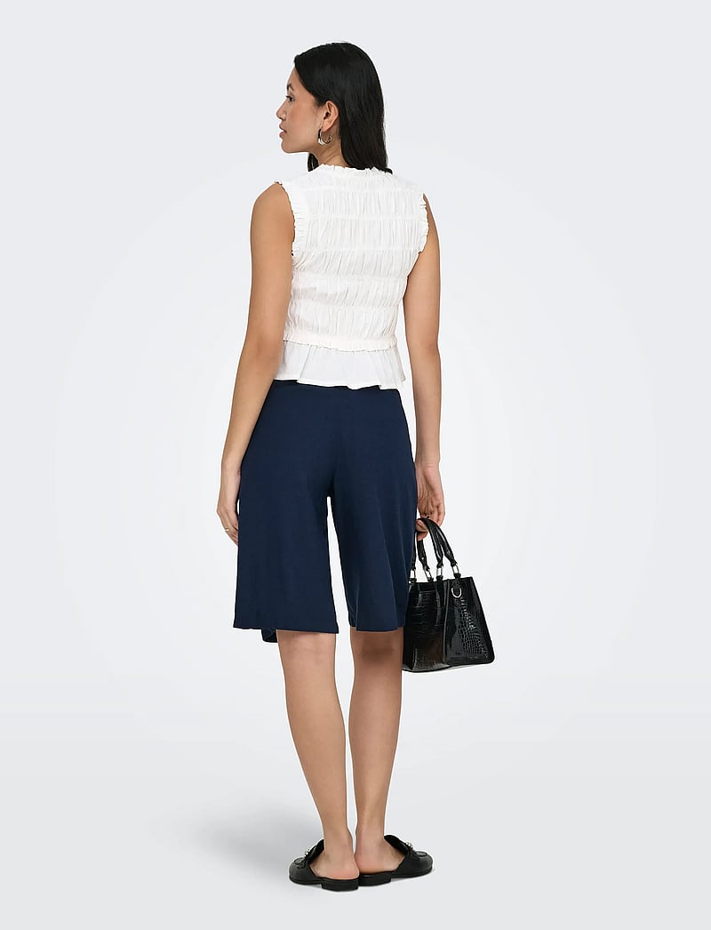 ONLY - ONLGOA HW LINEN BL LONG SHORTS CC TLR - linen shorts - navy blazer - 3