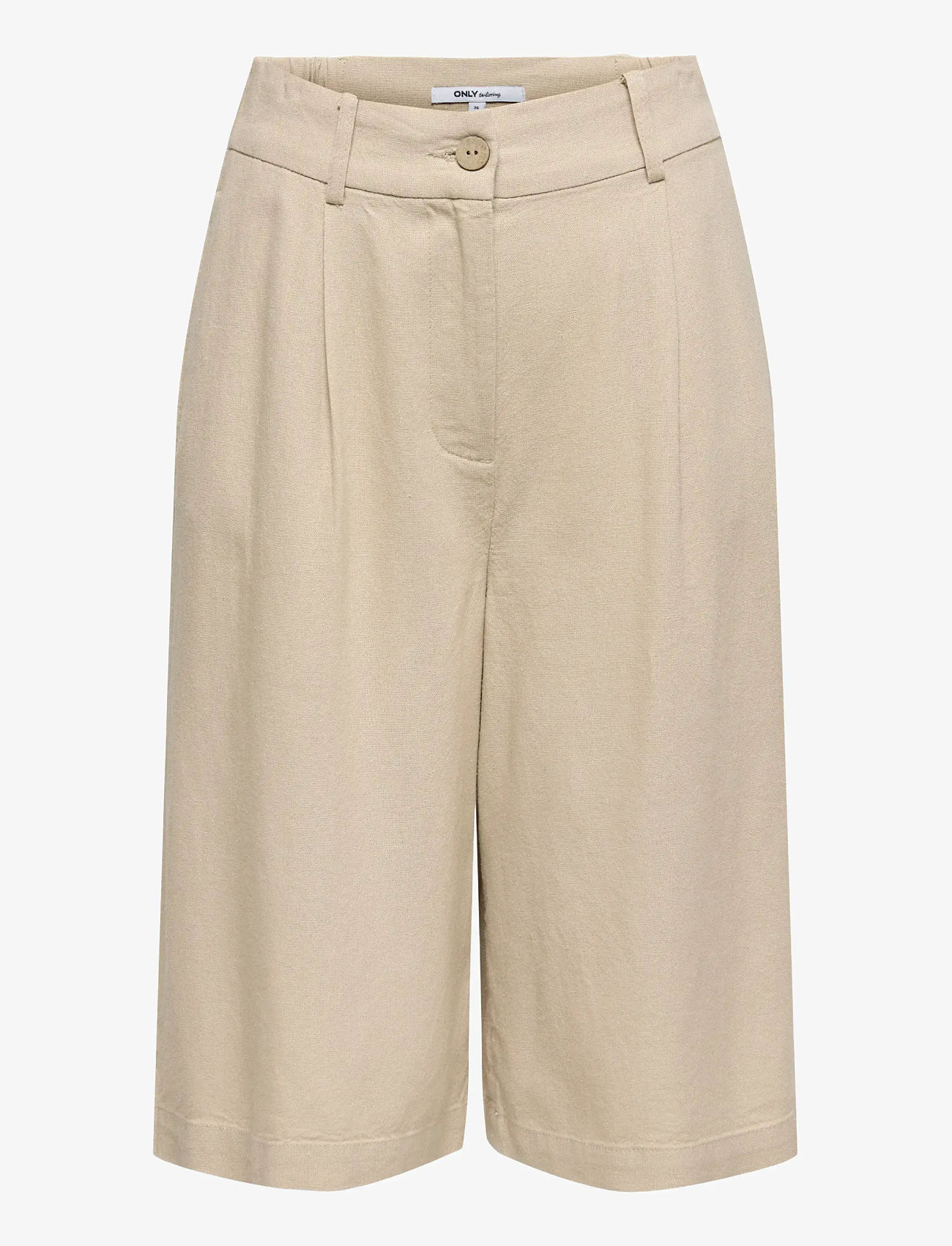ONLY - ONLGOA HW LINEN BL LONG SHORTS CC TLR - hørshorts - oxford tan - 1