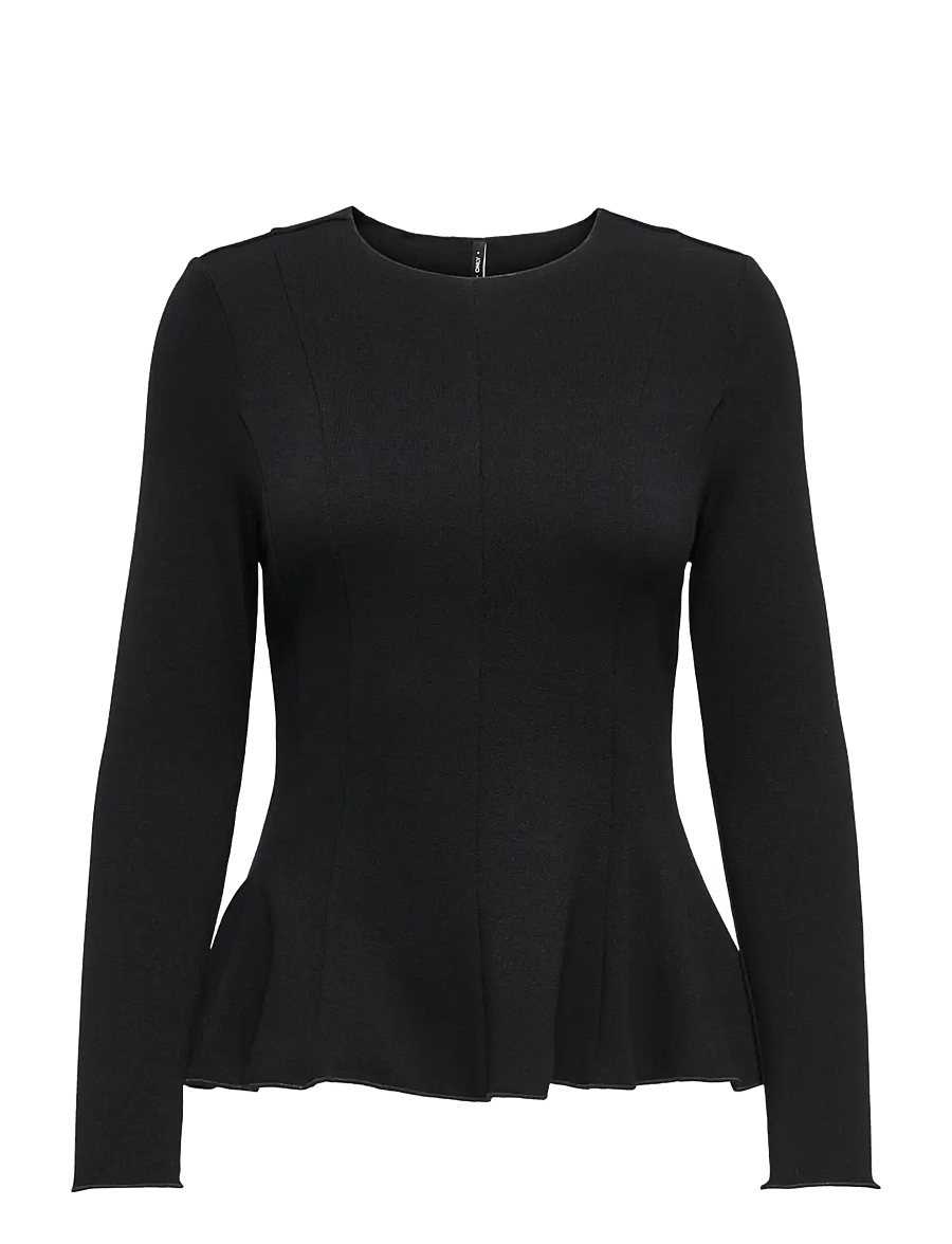 ONLY - ONLKENYA L/S PEPLUM TOP JRS - pikkade varrukatega topid - black - 1