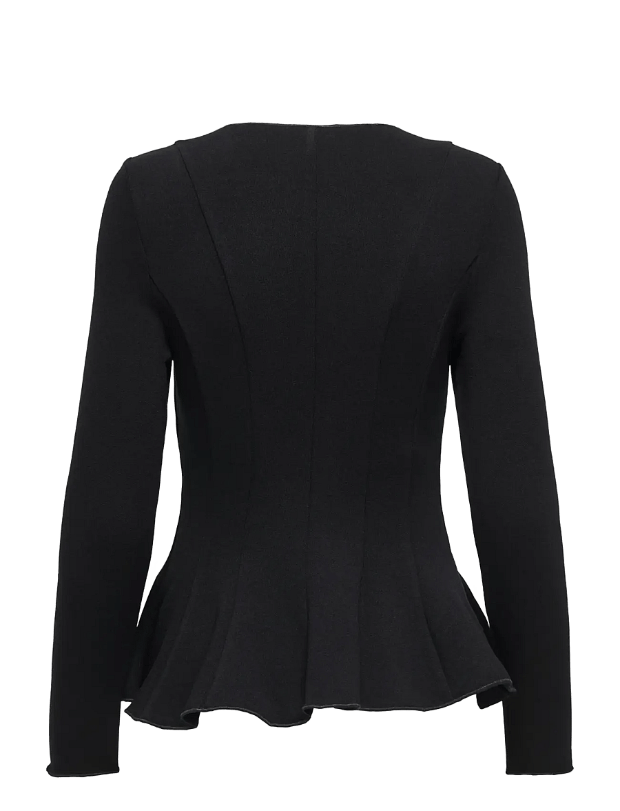 ONLY - ONLKENYA L/S PEPLUM TOP JRS - pikkade varrukatega topid - black - 2
