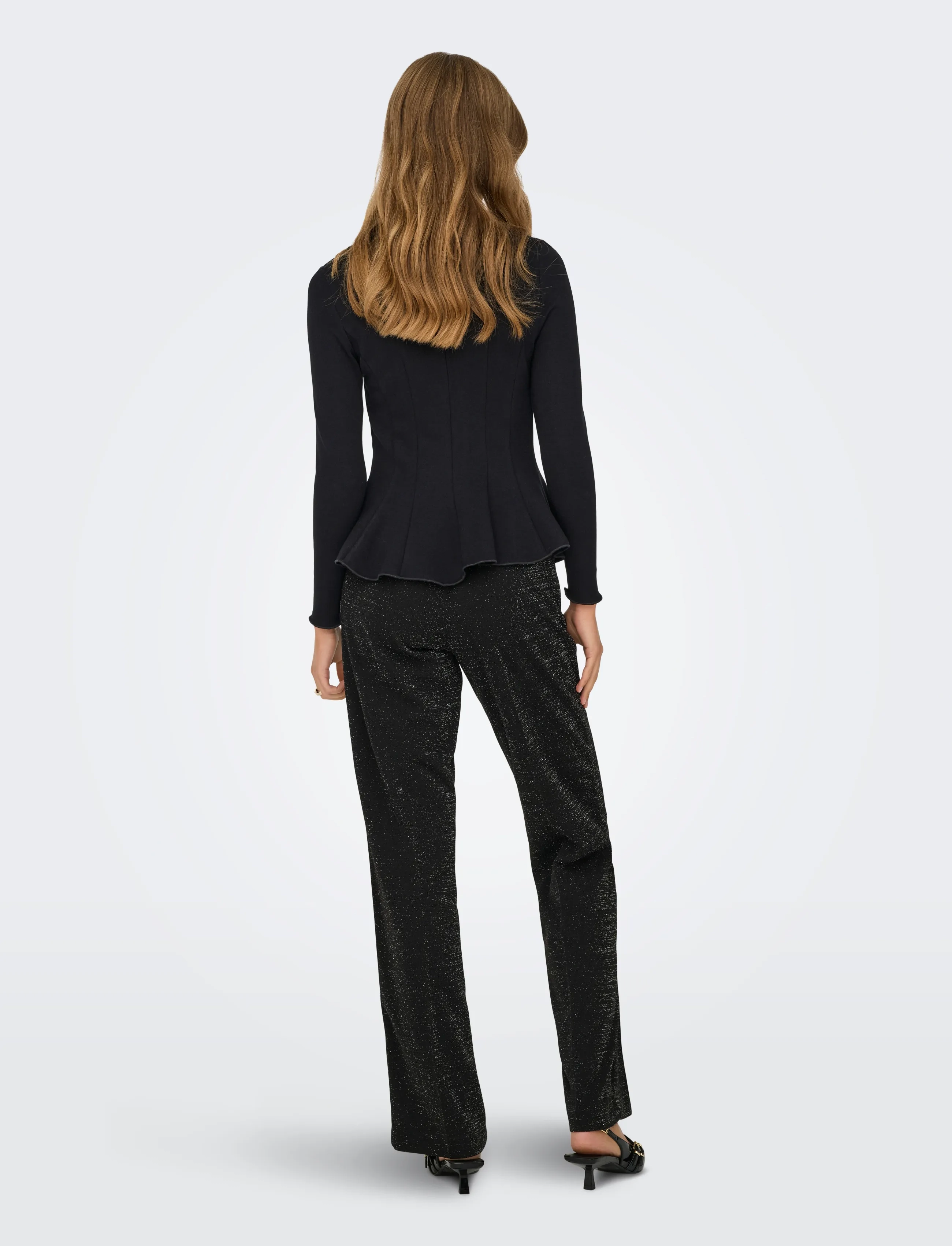 ONLY - ONLKENYA L/S PEPLUM TOP JRS - palaidinukės ilgomis rankovėmis - black - 3