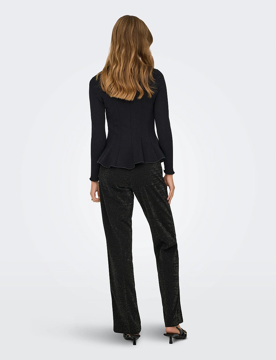 ONLY - ONLKENYA L/S PEPLUM TOP JRS - pikkade varrukatega topid - black - 3