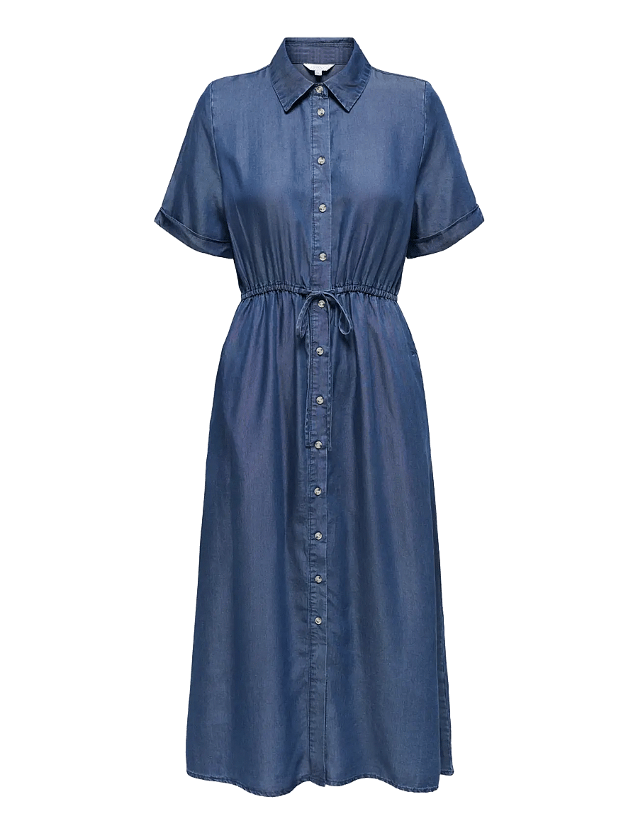 ONLY - ONLCHARIS LIFE 2/4 SHIRT DRESS WVN CC - robes chemises - dark blue denim - 1