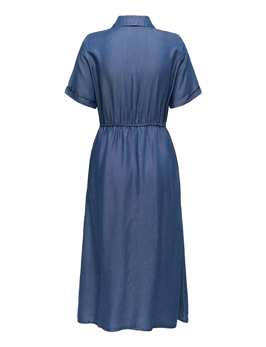 ONLY - ONLCHARIS LIFE 2/4 SHIRT DRESS WVN CC - robes chemises - dark blue denim - 2