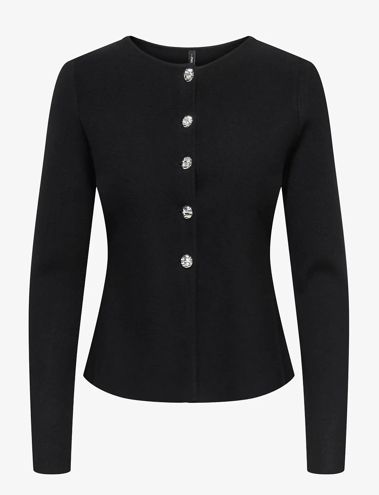 ONLY - ONLMELLI LIFE LS ONECK BUT CARDI RP KNT - cardigans - black - 1
