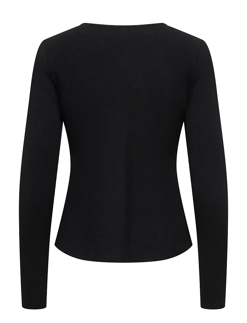 ONLY - ONLMELLI LIFE LS ONECK BUT CARDI RP KNT - cardigans - black - 2