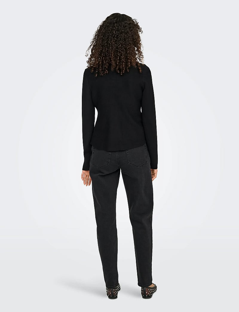 ONLY - ONLMELLI LIFE LS ONECK BUT CARDI RP KNT - cardigans - black - 3