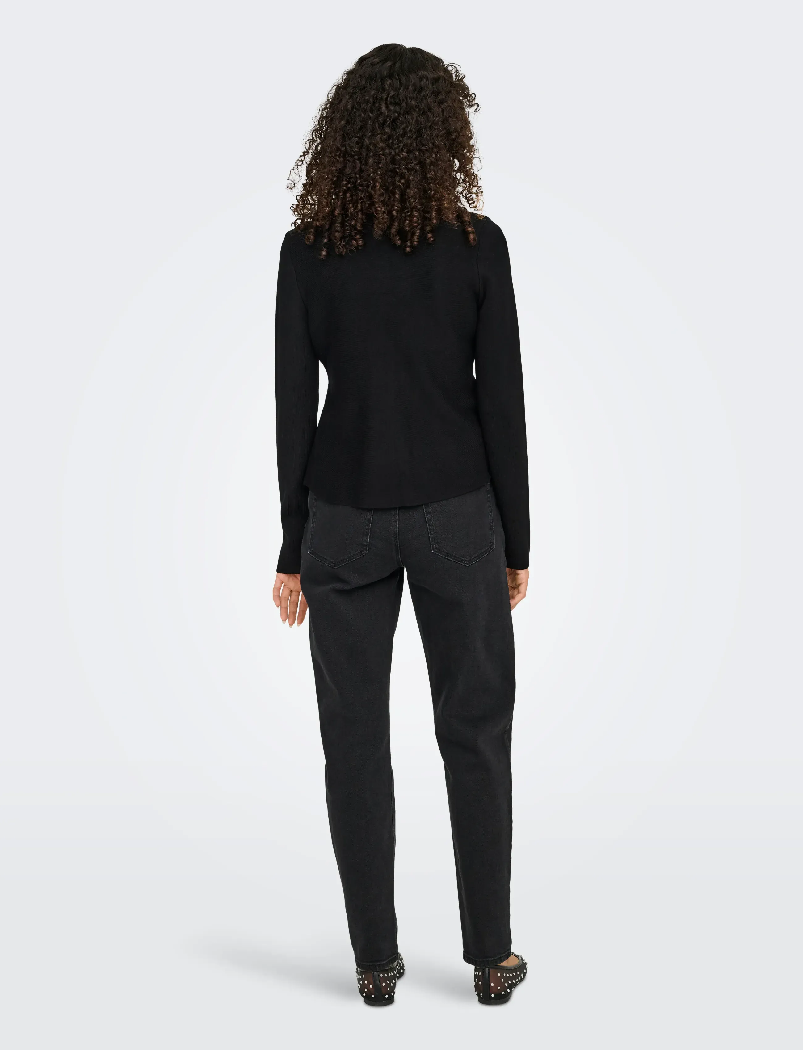 ONLY - ONLMELLI LS ONECK BUTTON CARDI KNT NOOS - koftor - black - 3