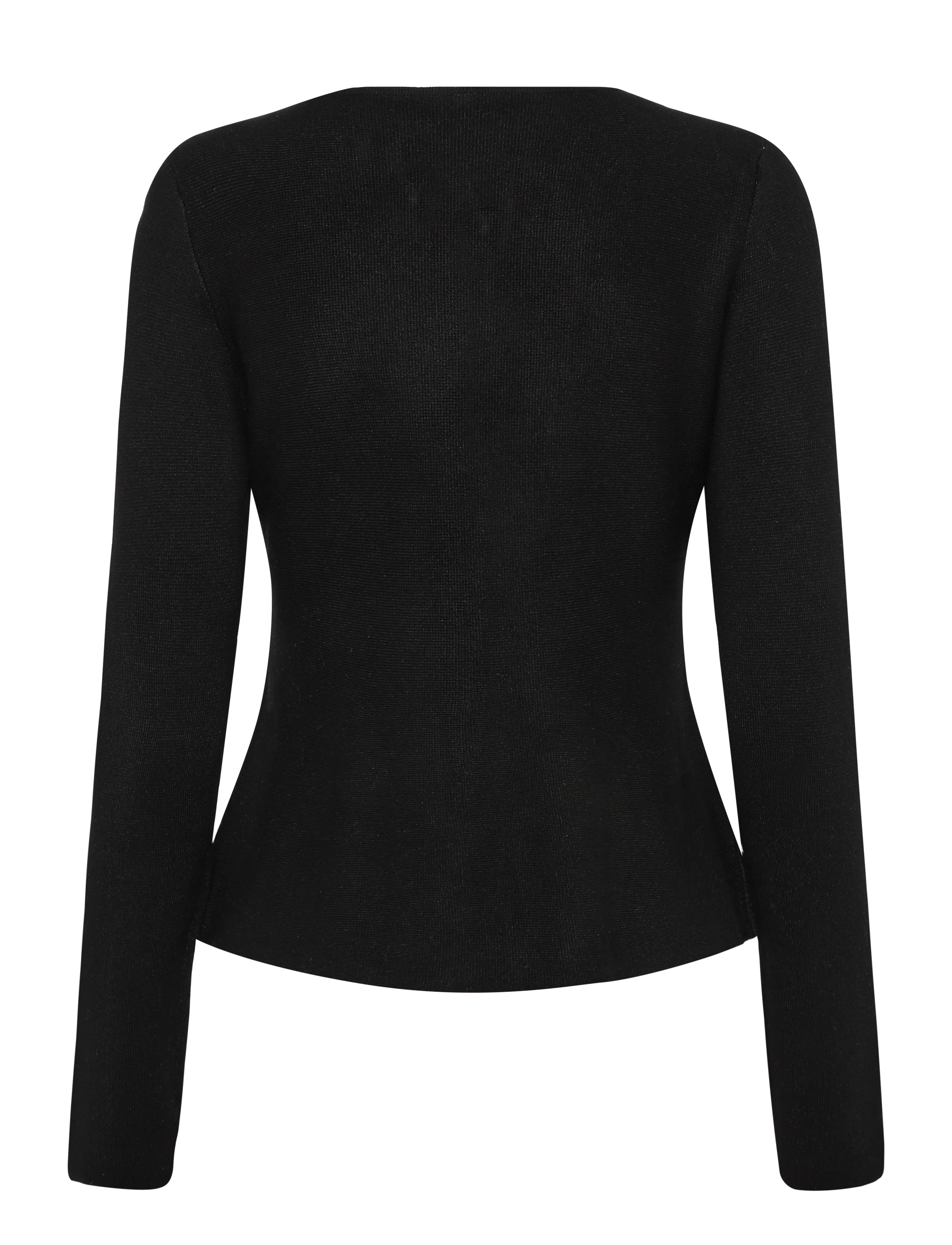 ONLY - ONLMELLI LS ONECK BUTTON CARDI KNT NOOS - cardigans - black - 2