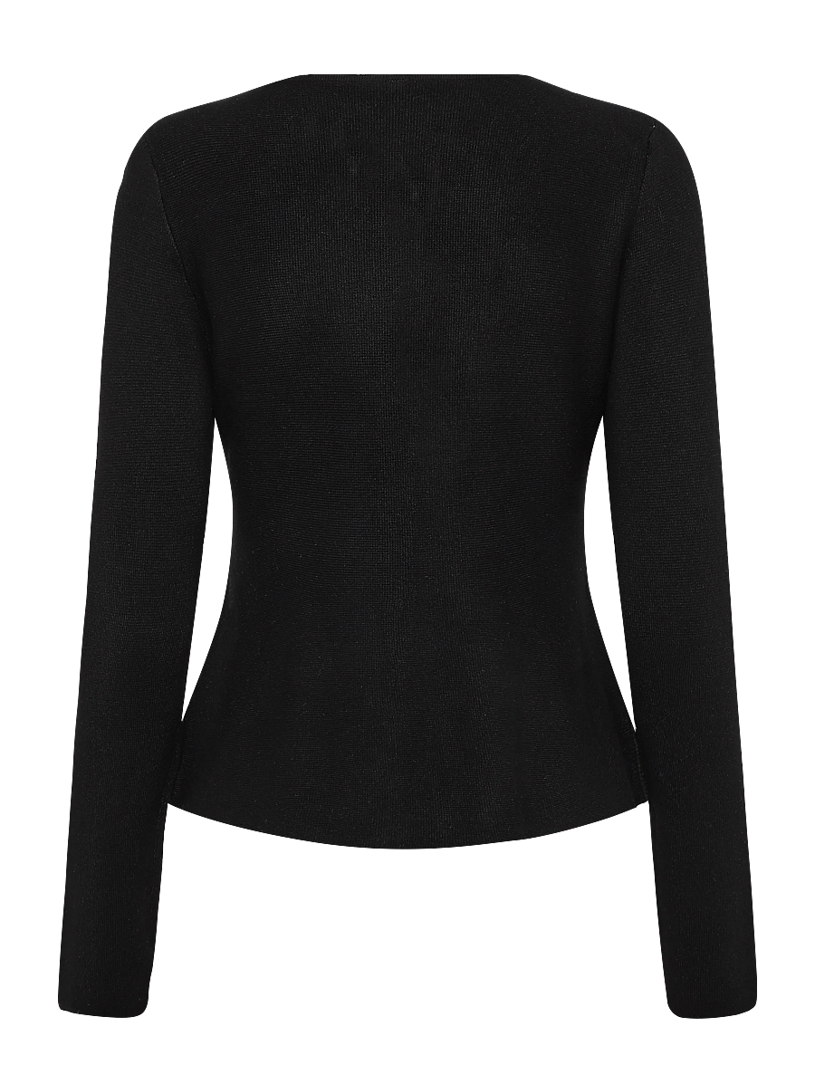 ONLY - ONLMELLI LS ONECK BUTTON CARDI KNT NOOS - cardigans - black - 2