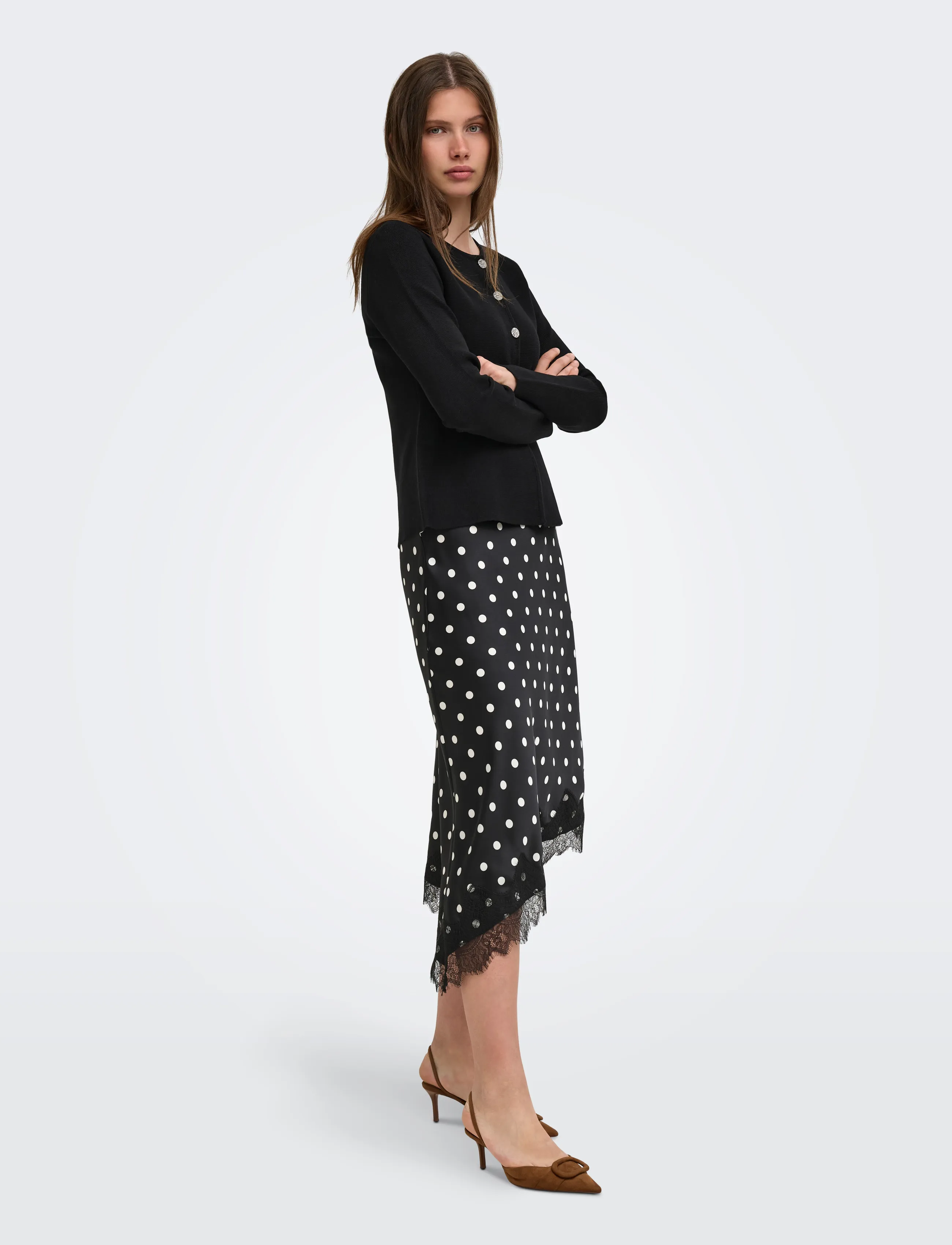 ONLY - ONLMELLI LS ONECK BUTTON CARDI KNT NOOS - cardigans - black - 4